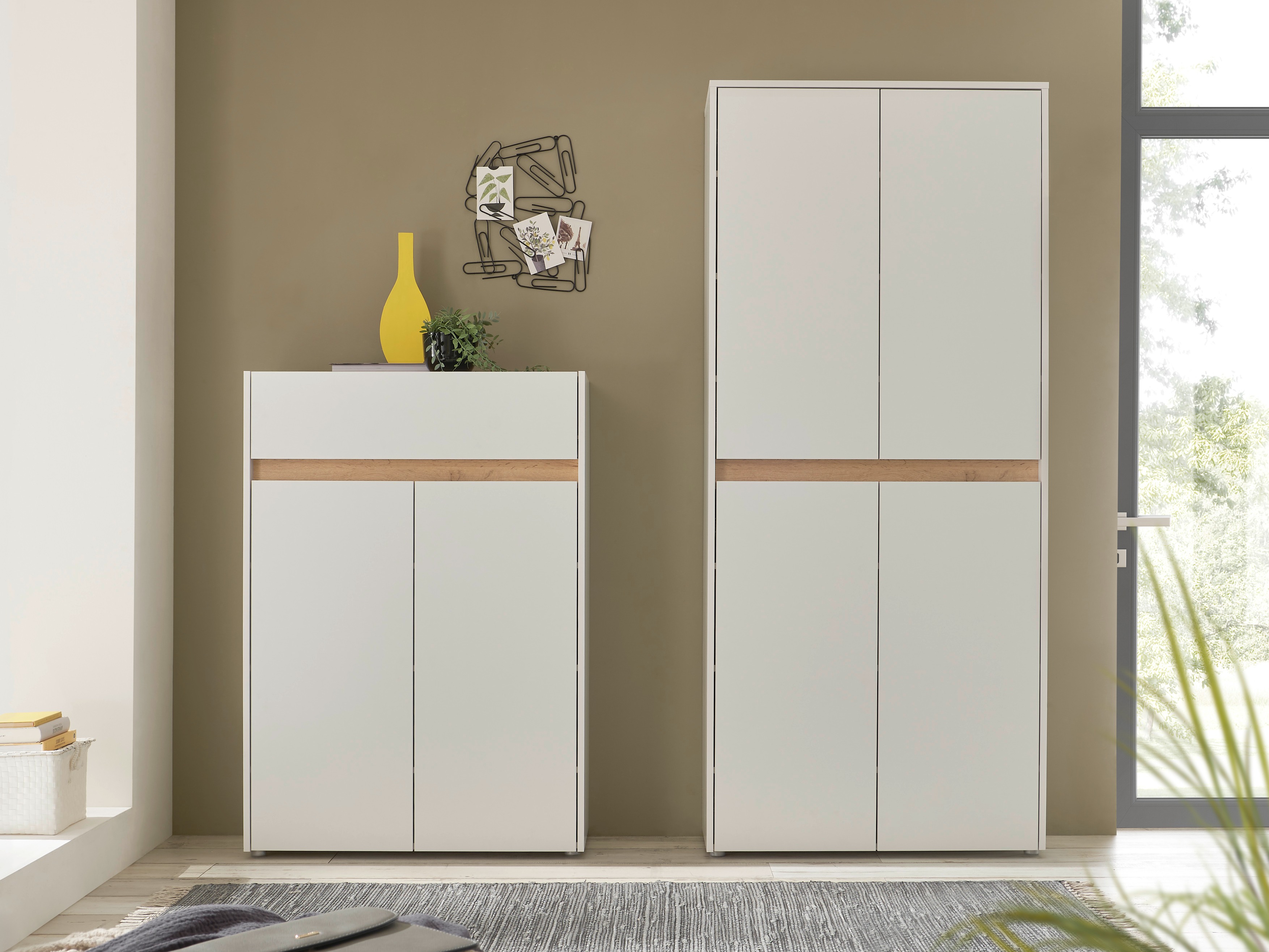 Conjunto para recibidor Elbsori 175 (Blanco + Roble wotan)