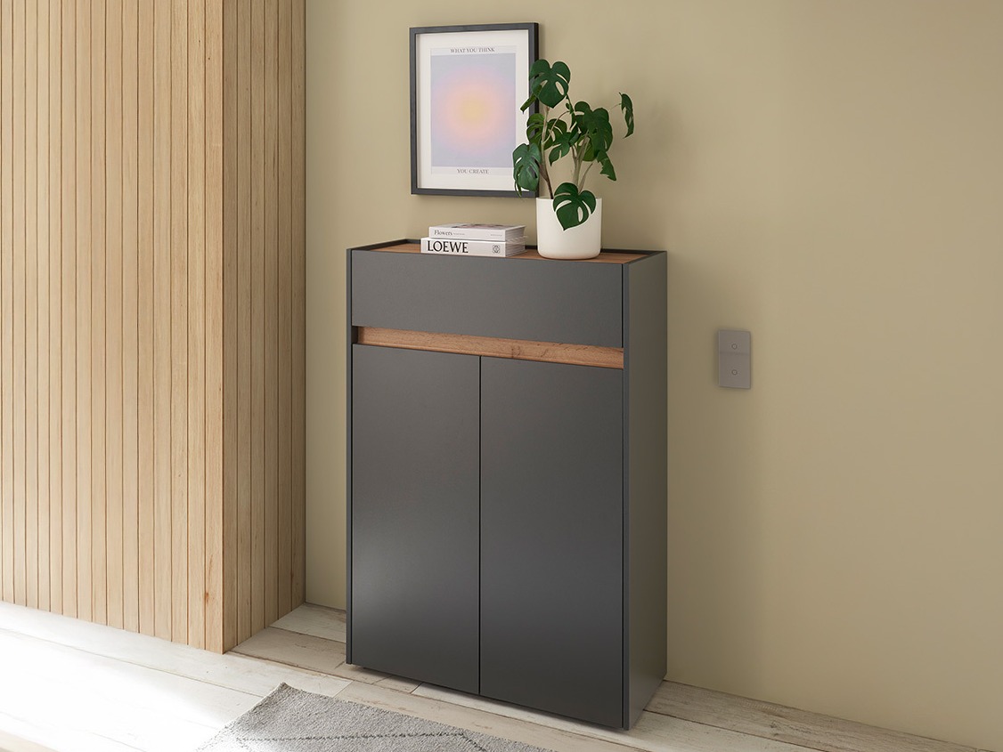 Estante para zapatos Elbsori 173 (Antracita + Roble wotan)