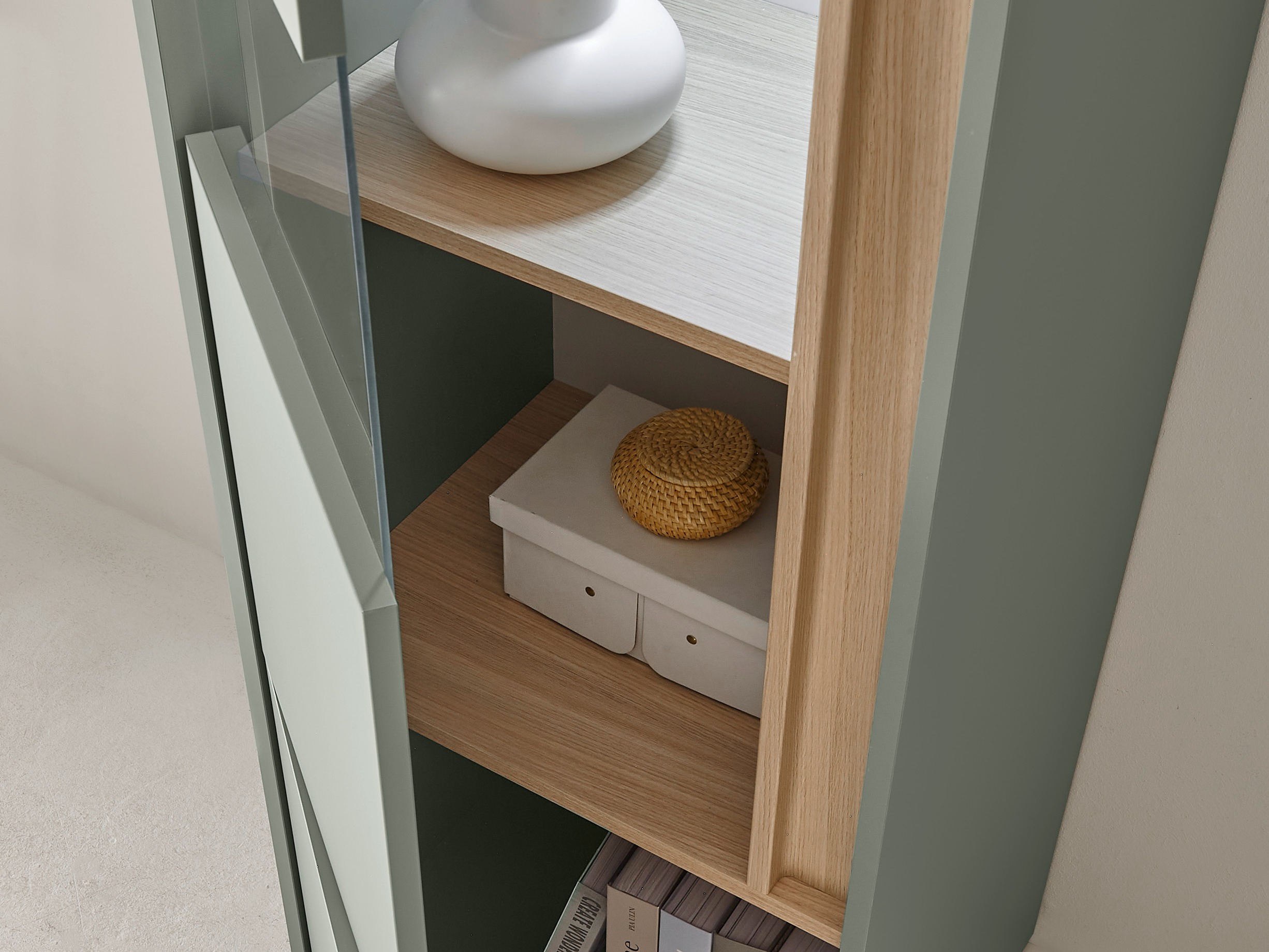 Estantería Elbsori 100 (Verde + Roble)