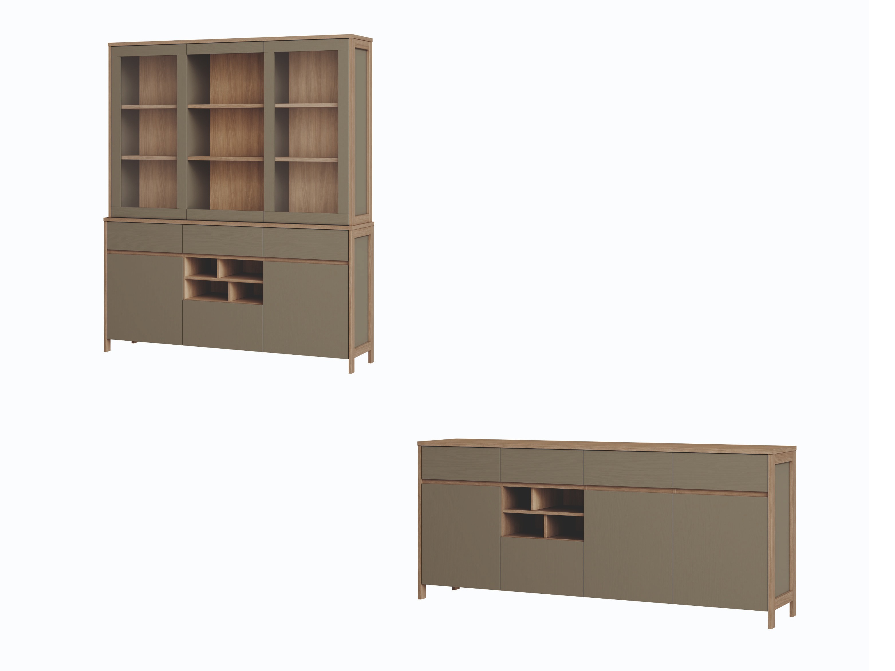 Juego de muebles Fermaru 114 (Verde polvoriento + Roble)