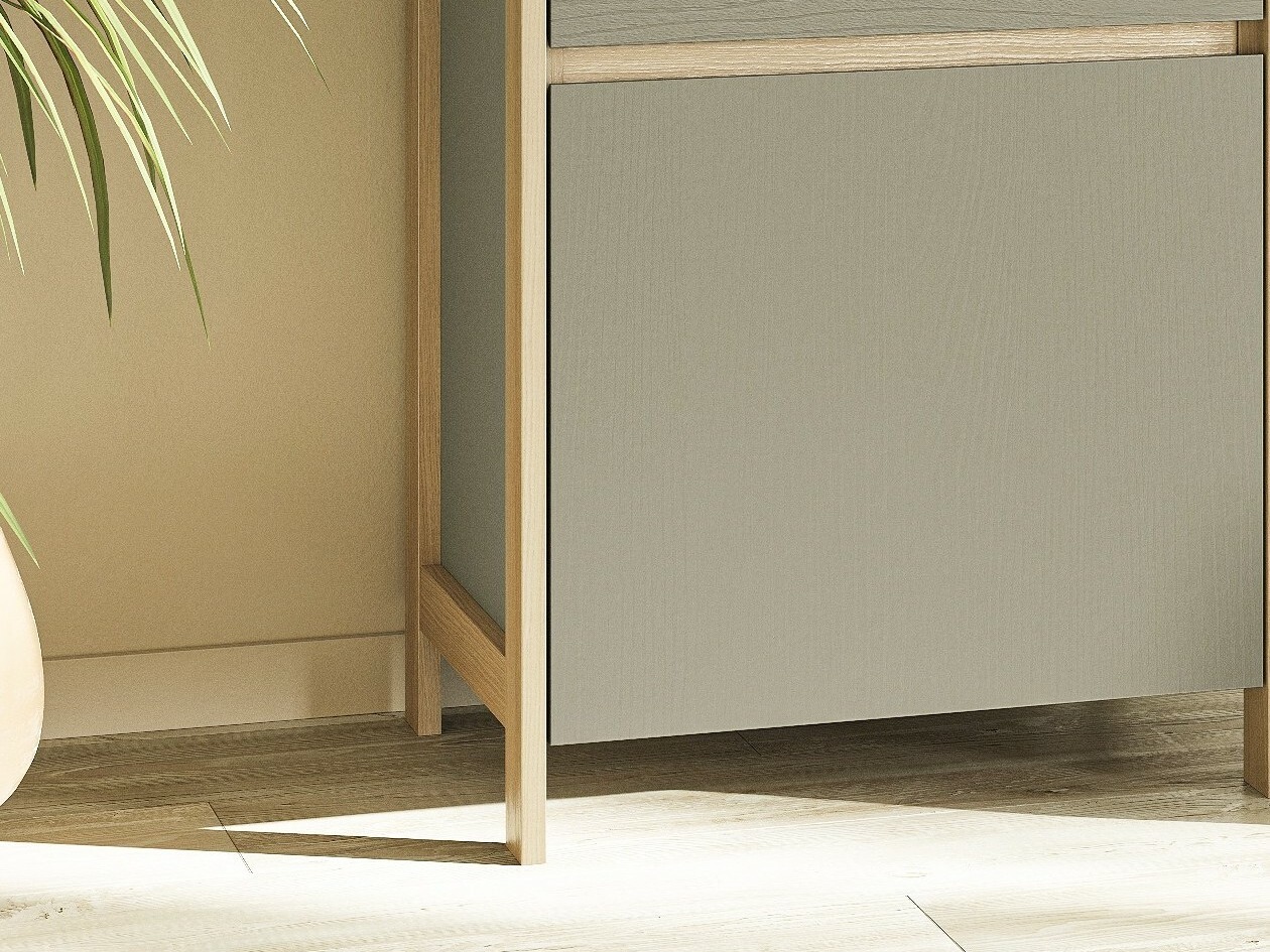 Juego de muebles Fermaru 114 (Verde polvoriento + Roble)