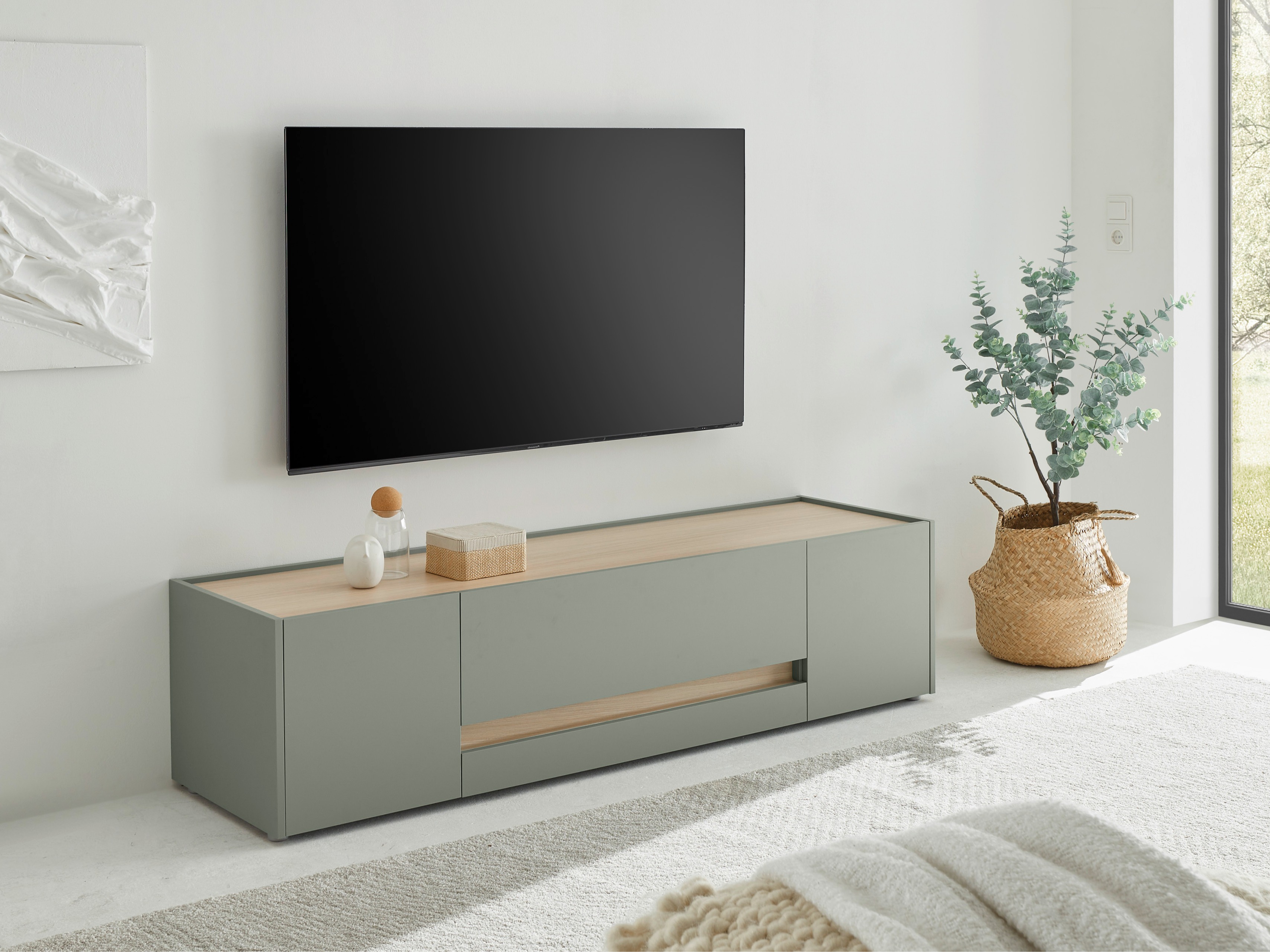 Mueble TV Elbsori 115 (Verde + Roble)