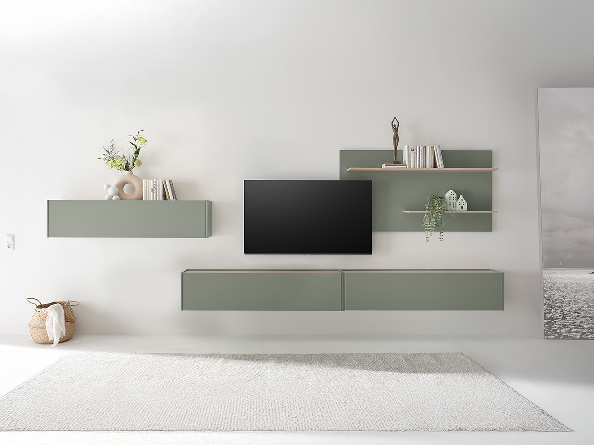 Conjunto de salón Elbsori 121 (Verde + Roble)