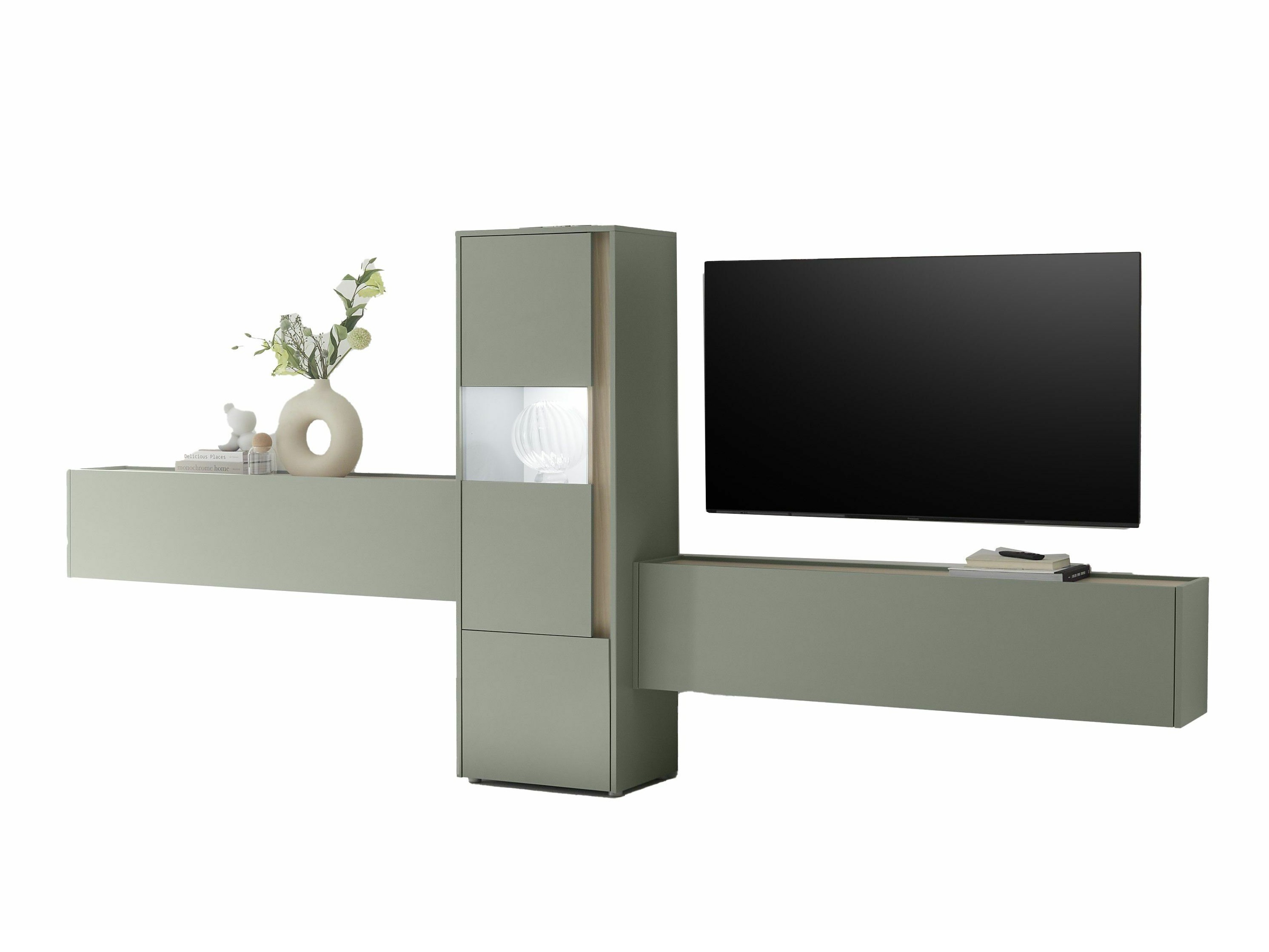 Conjunto de salón Elbsori 122 (Verde + Roble)