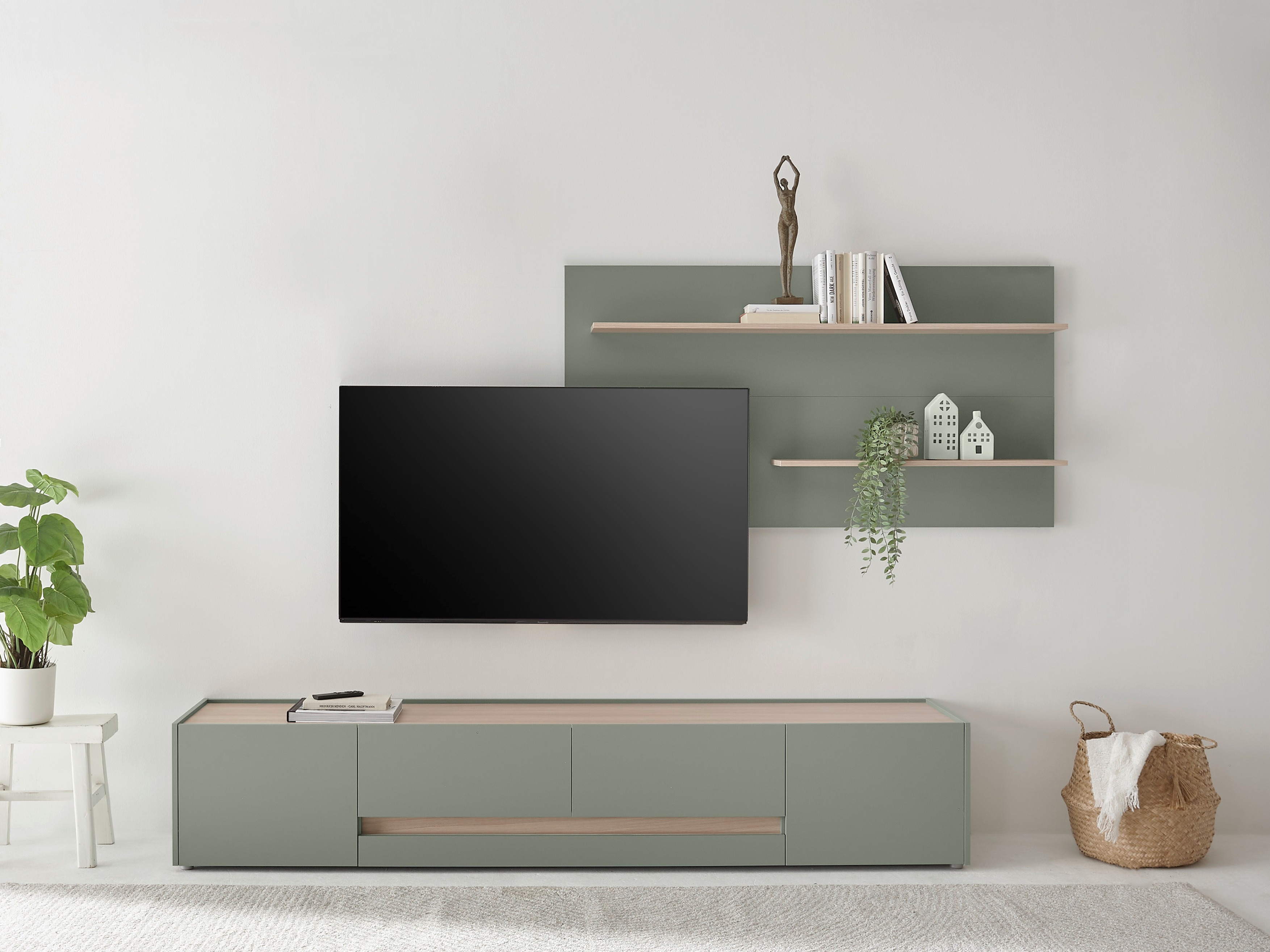 Conjunto de salón Elbsori 124 (Verde + Roble)