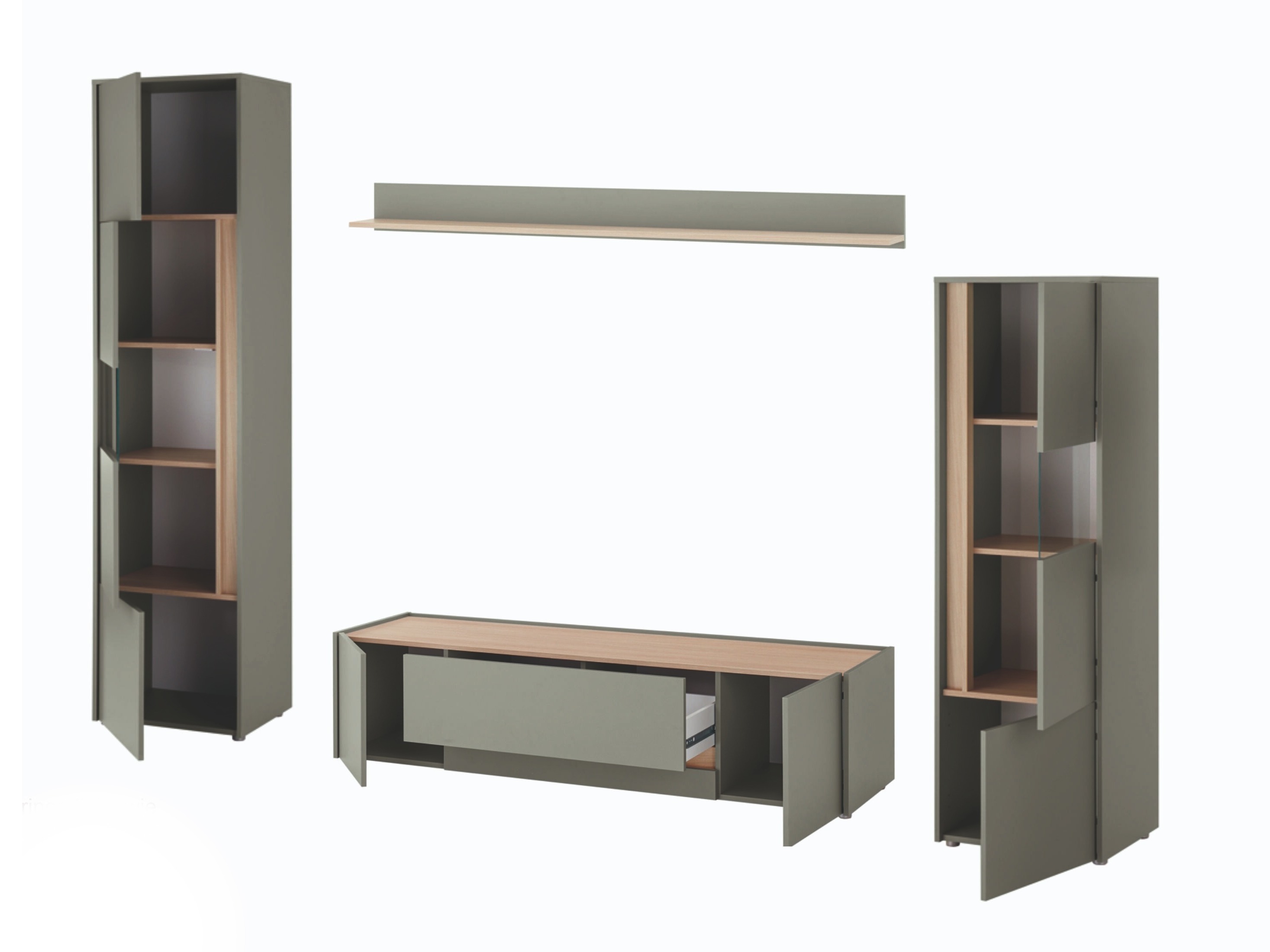 Conjunto de salón Elbsori 130 (Verde + Roble)