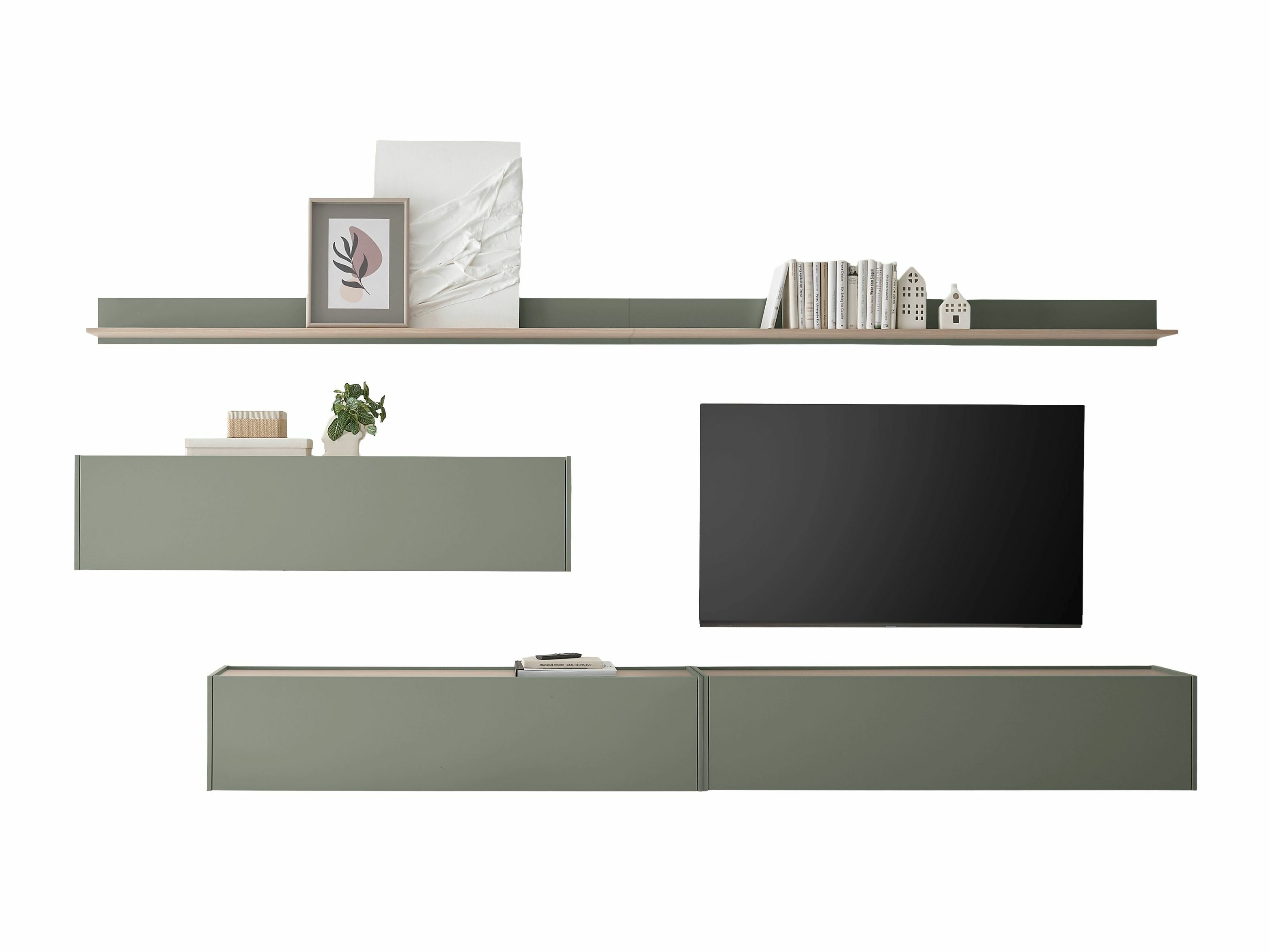 Conjunto de salón Elbsori 142 (Verde + Roble)