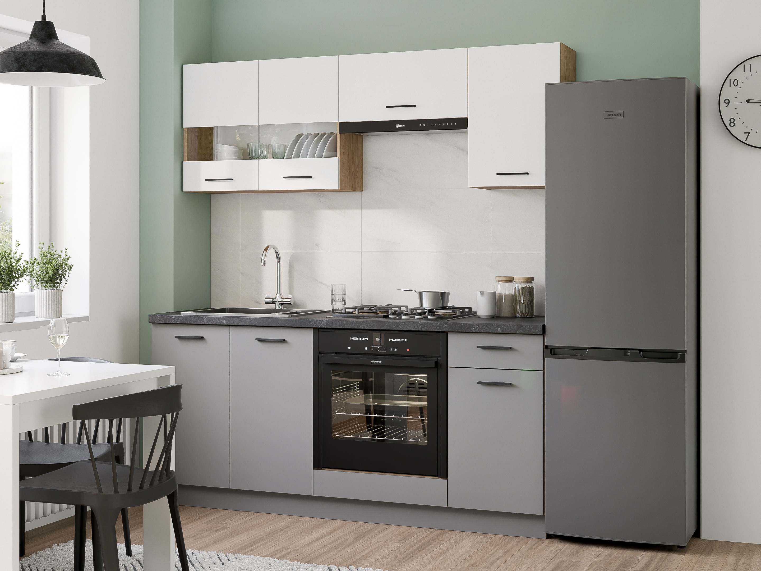 Conjunto de cocina modular Ati White Grey 117