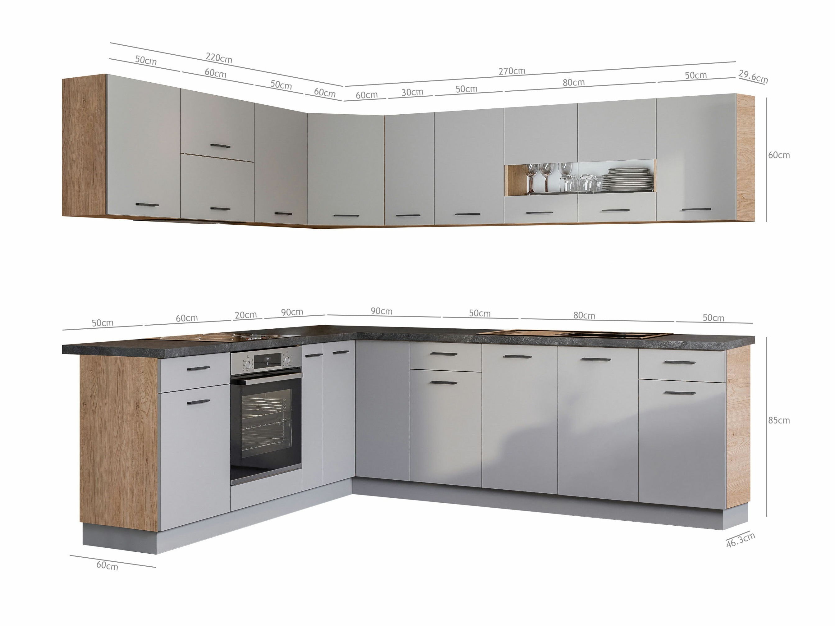 Conjunto de cocina modular Ati Grey 131