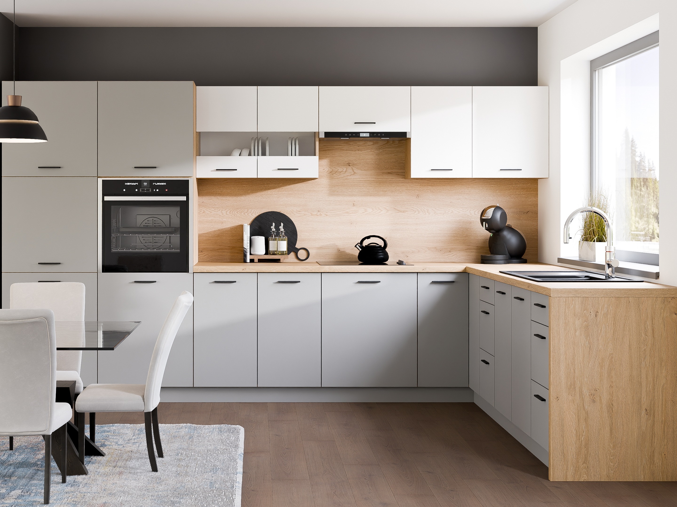 Conjunto de cocina modular Ati White Grey 118