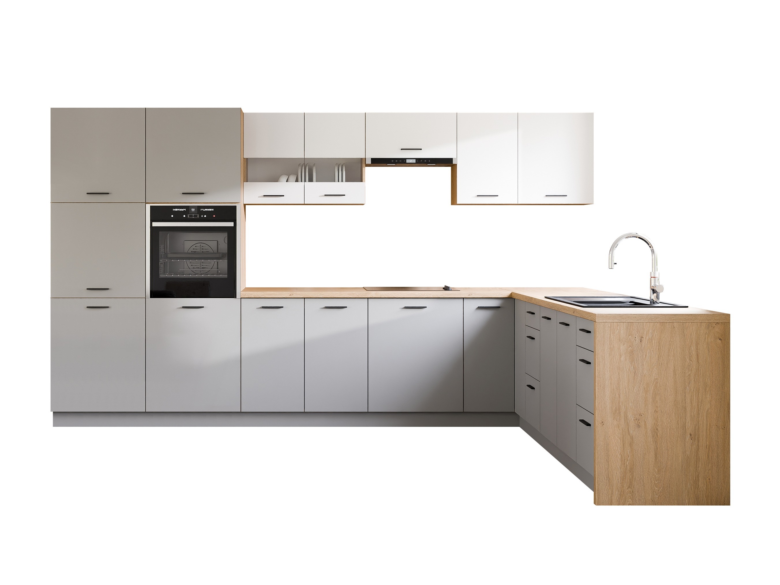 Conjunto de cocina modular Ati White Grey 118