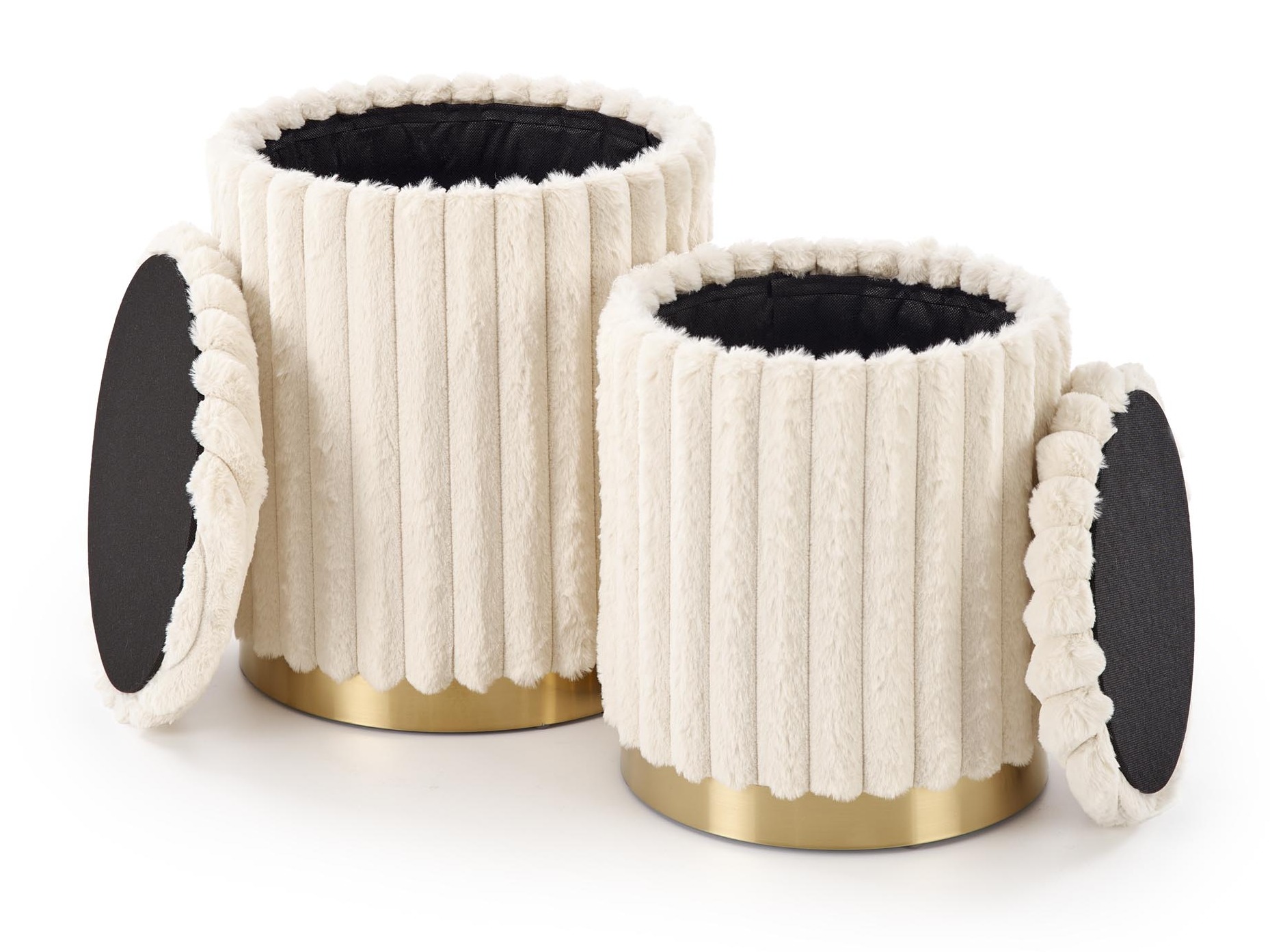 Conjunto de pufs Houston 2076 (Crema)