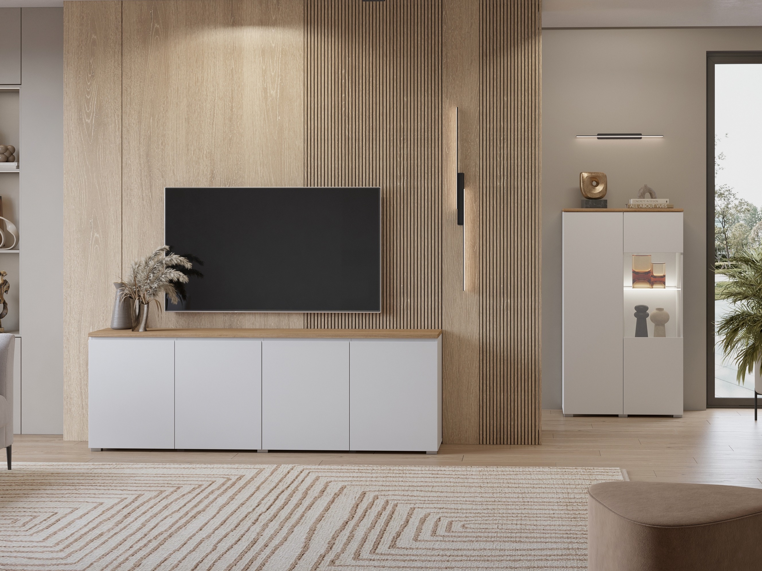 Aparador Baletu 105 (Blanco + Roble)