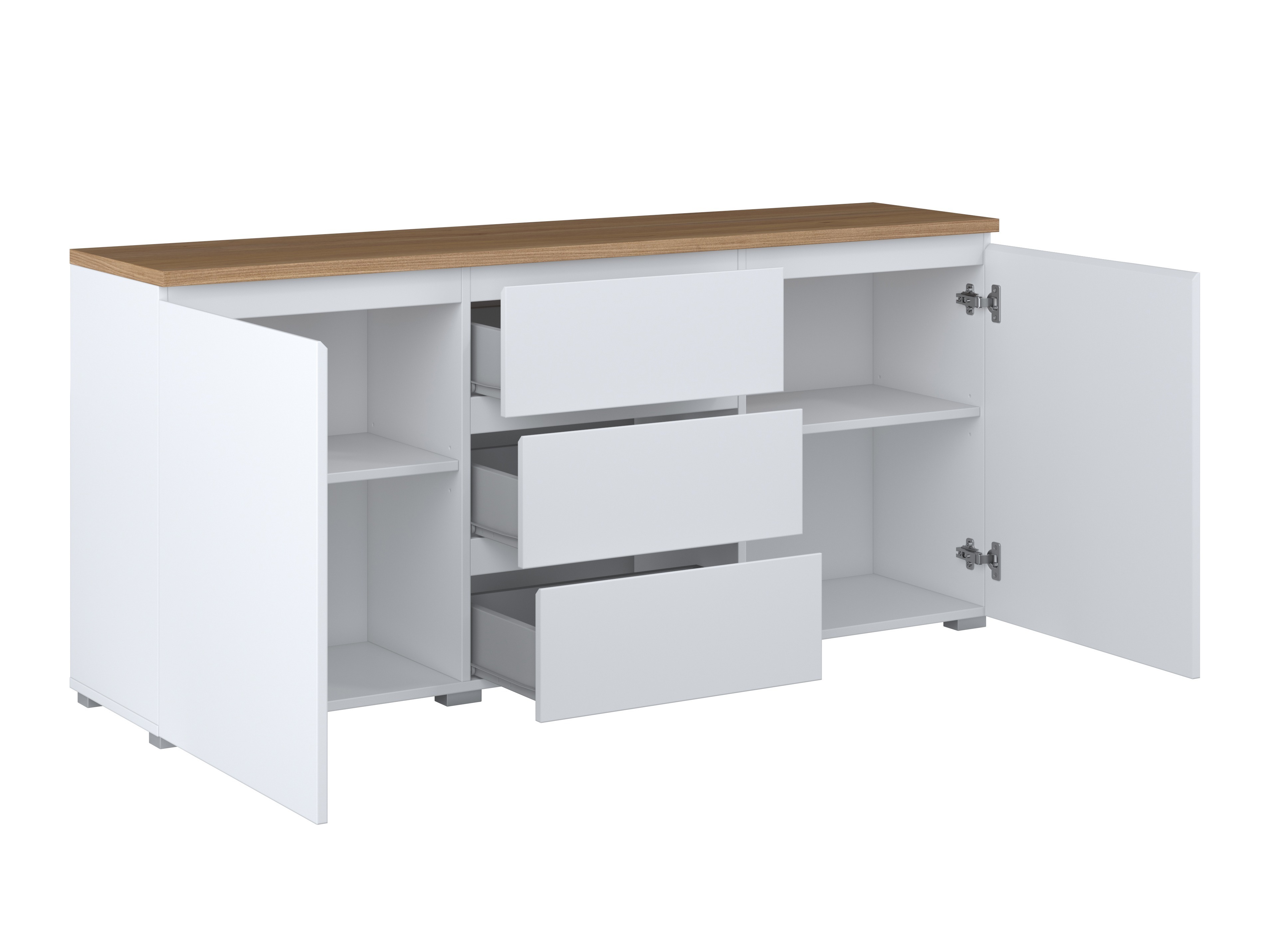 Cómoda Baletu 106 (Blanco + Roble)