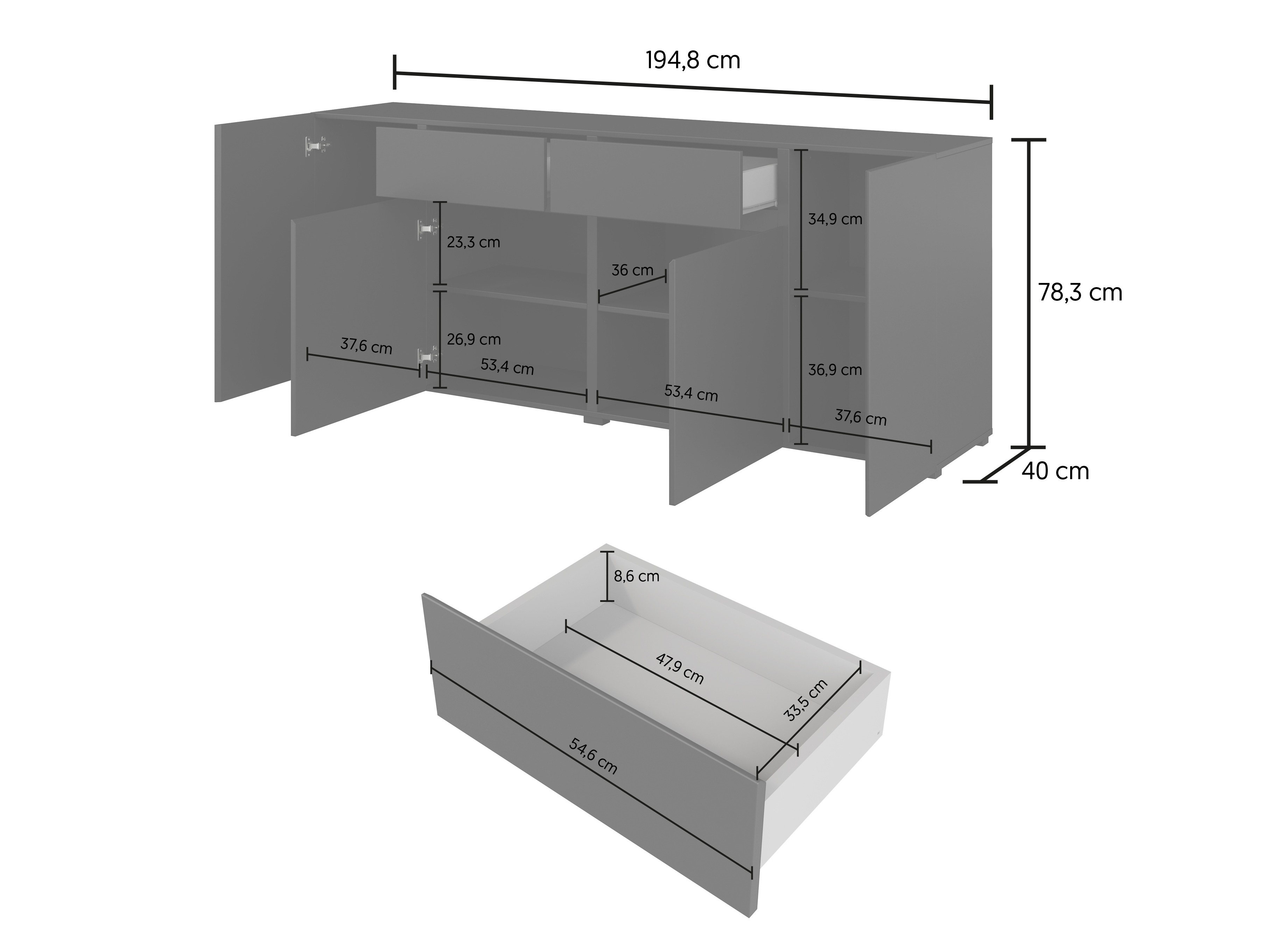 Cómoda Elbleve 103 (Negro)