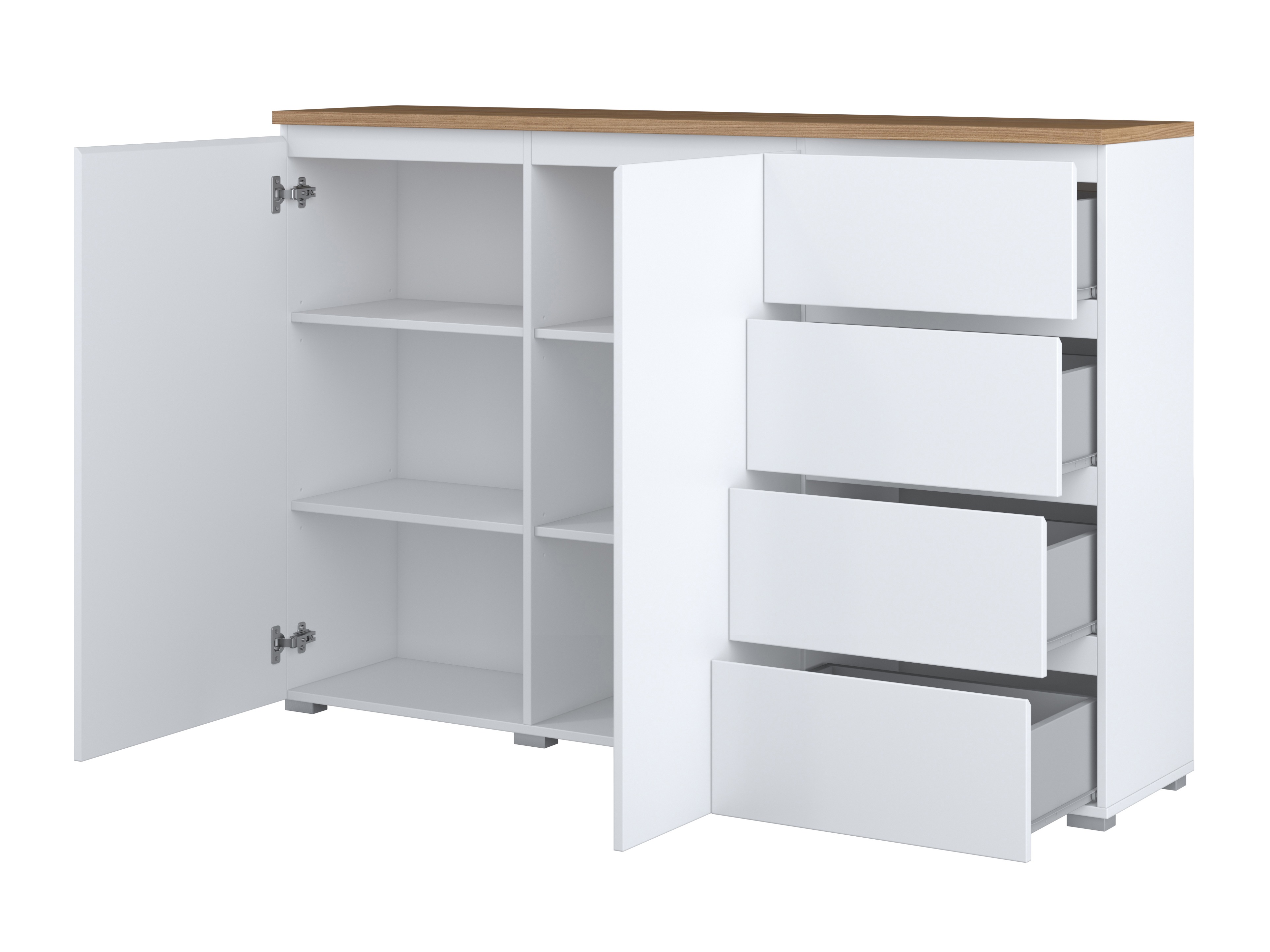 Cómoda Baletu 109 (Blanco + Roble)