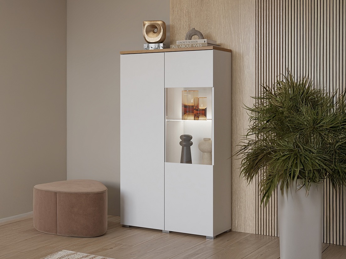 Estantería Baletu 108 (Blanco + Roble)