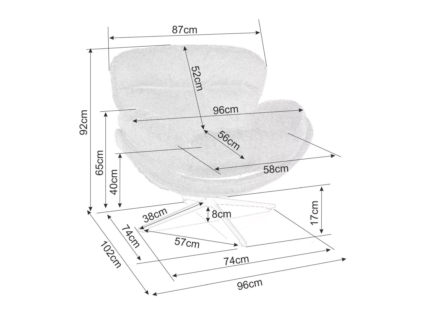 Sillón Detroit 918 (Gris)