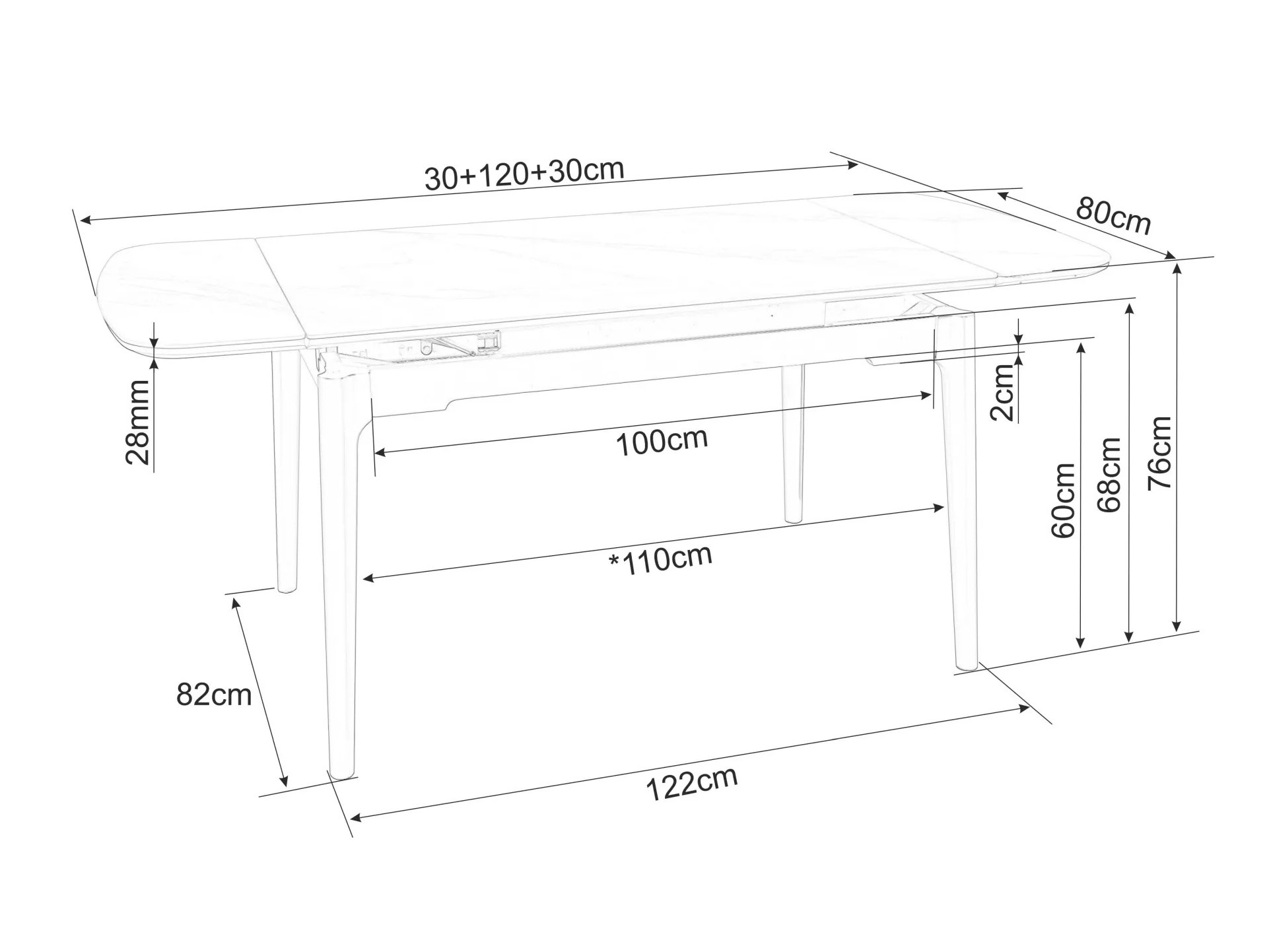 Mesa Detroit 921 (Mármol blanco)
