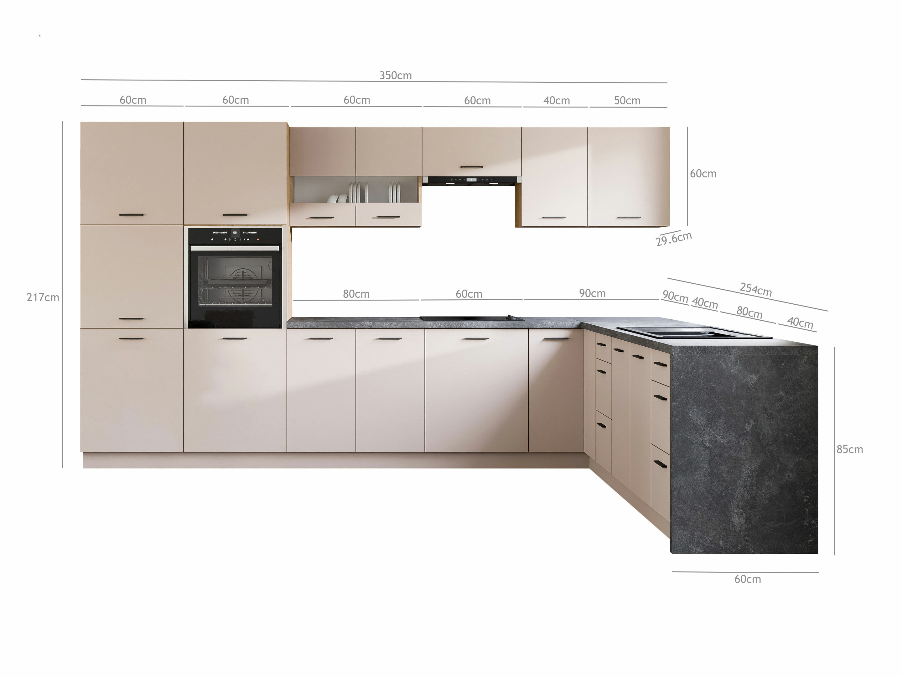 Conjunto de cocina modular Ati Cashmere 133
