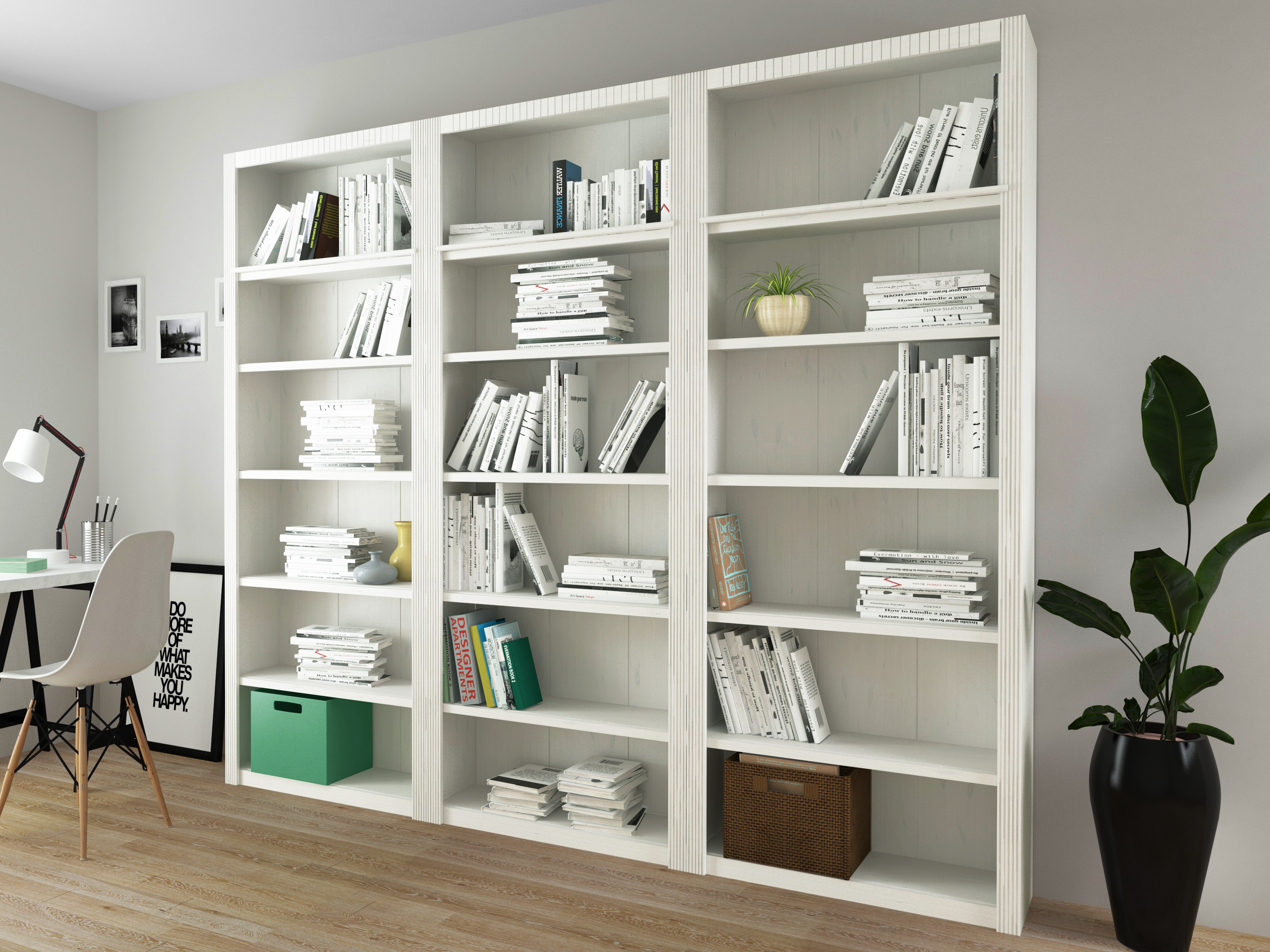 Conjunto de estantería Orlmara 106 (Blanco)