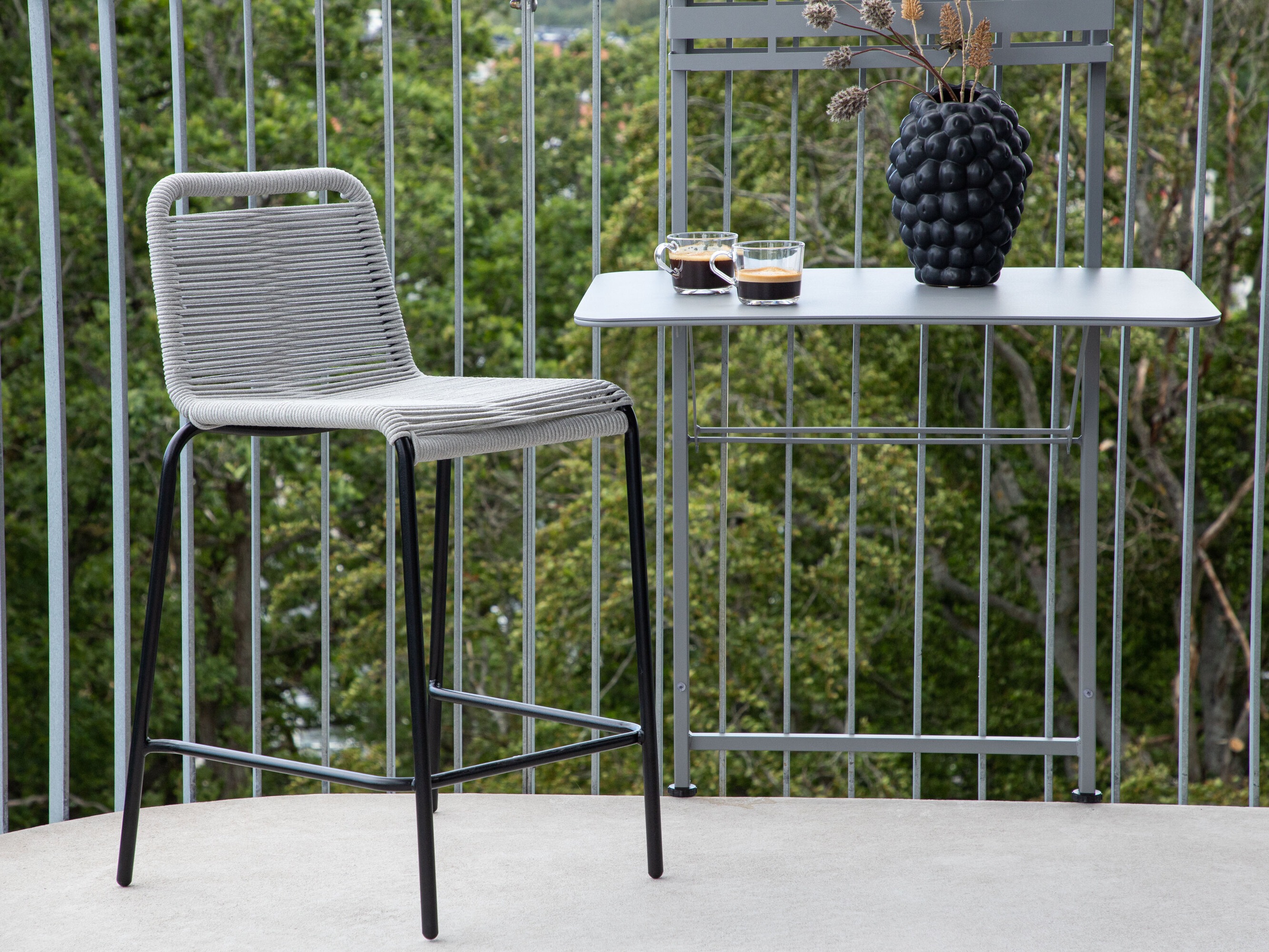 Silla para barra de exterior Dallas 3398 (Gris claro)