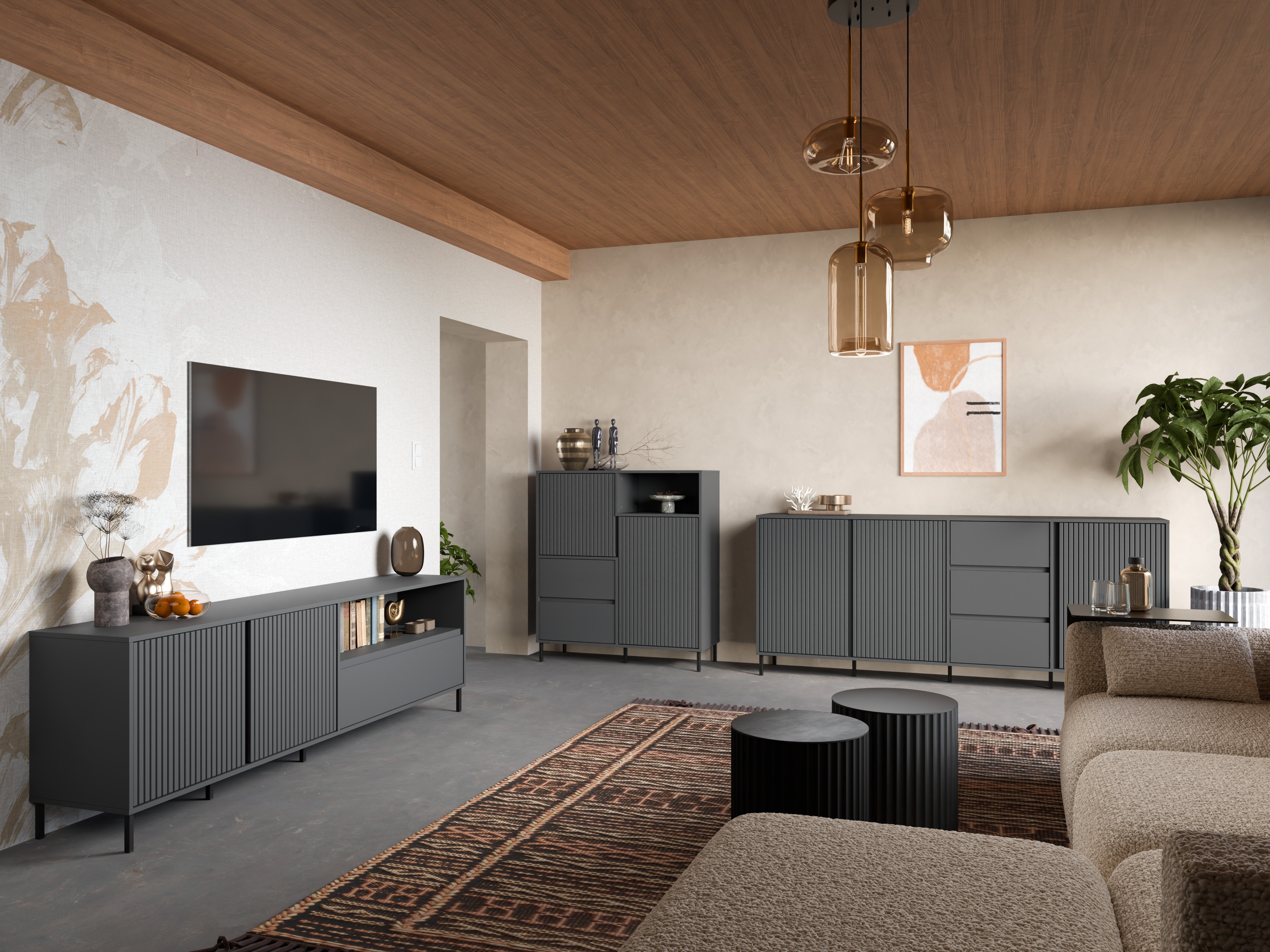 Conjunto de salón Ruvrevi 105 (Antracita)