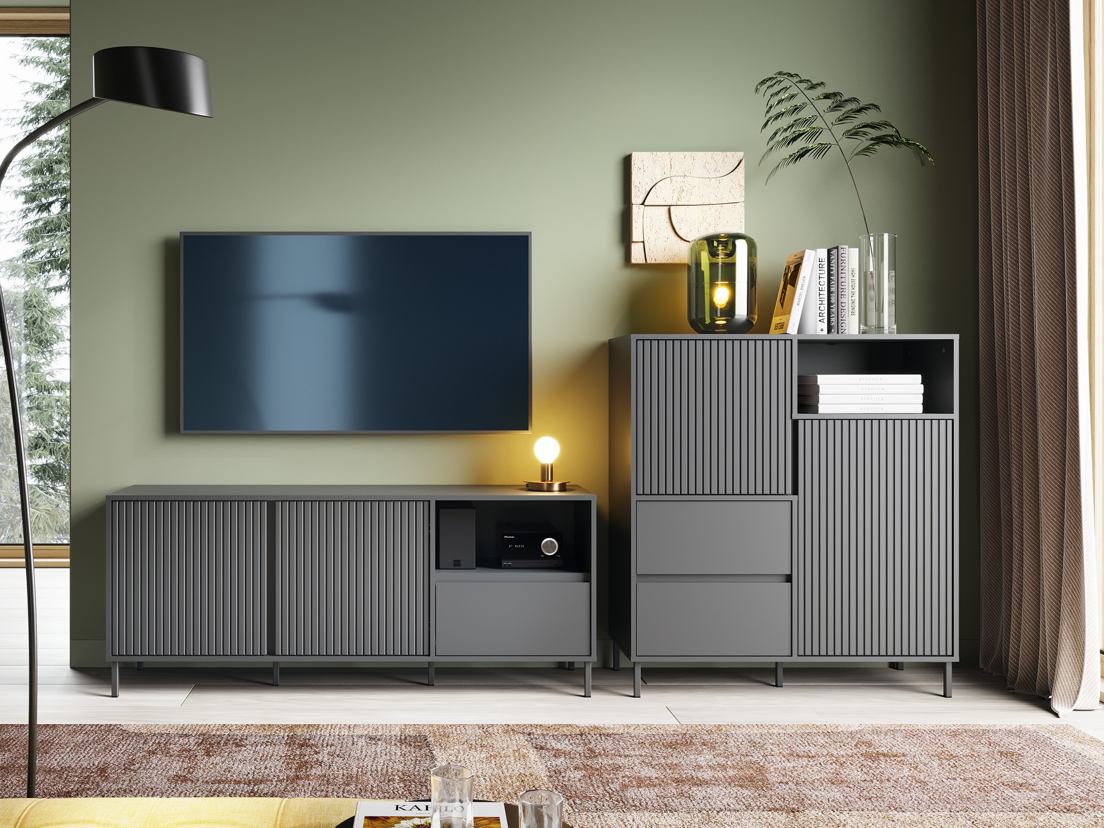 Conjunto de salón Ruvrevi 106 (Antracita)