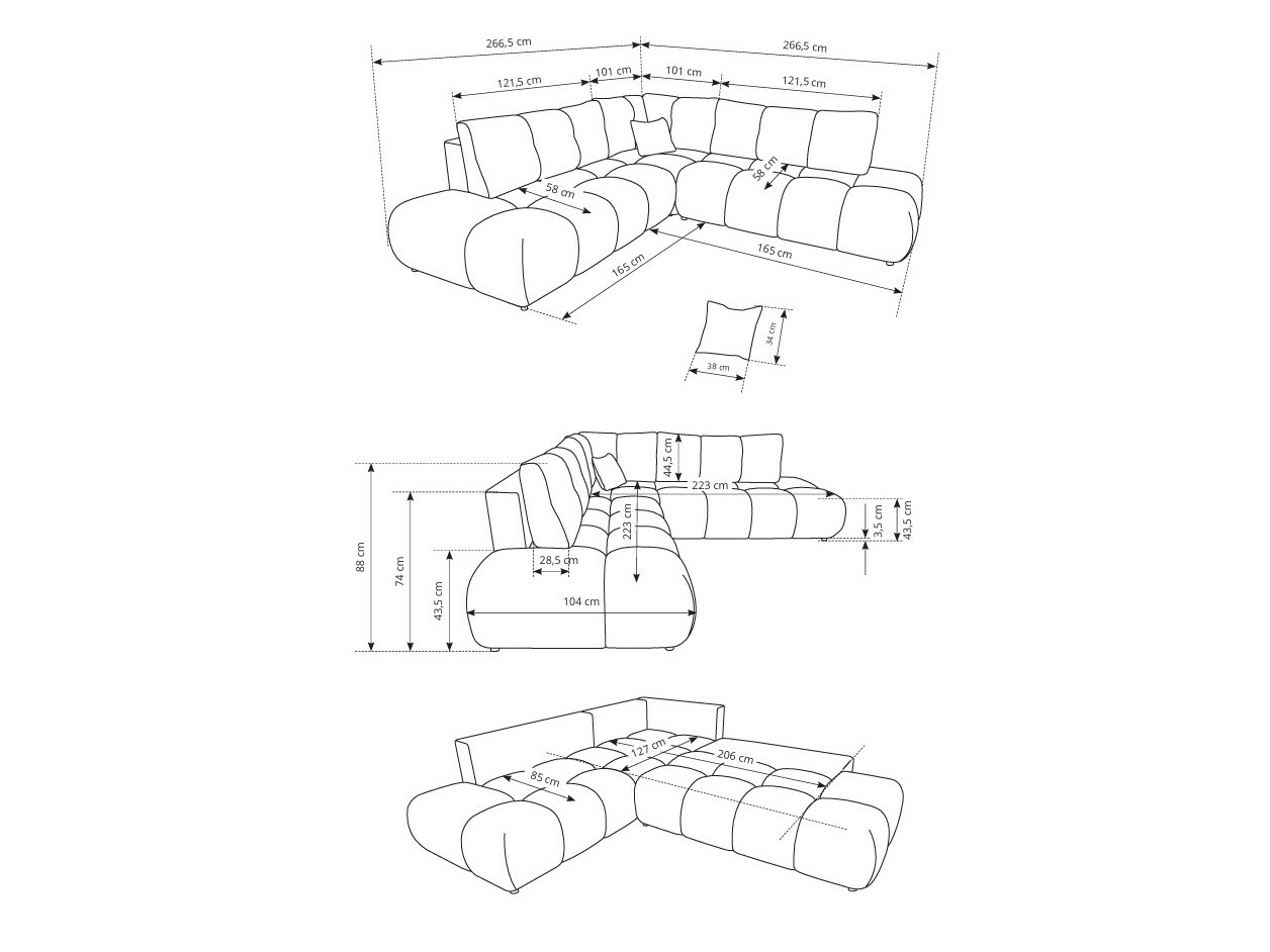 Sofá rinconero Kingston 197 (Flow 02)