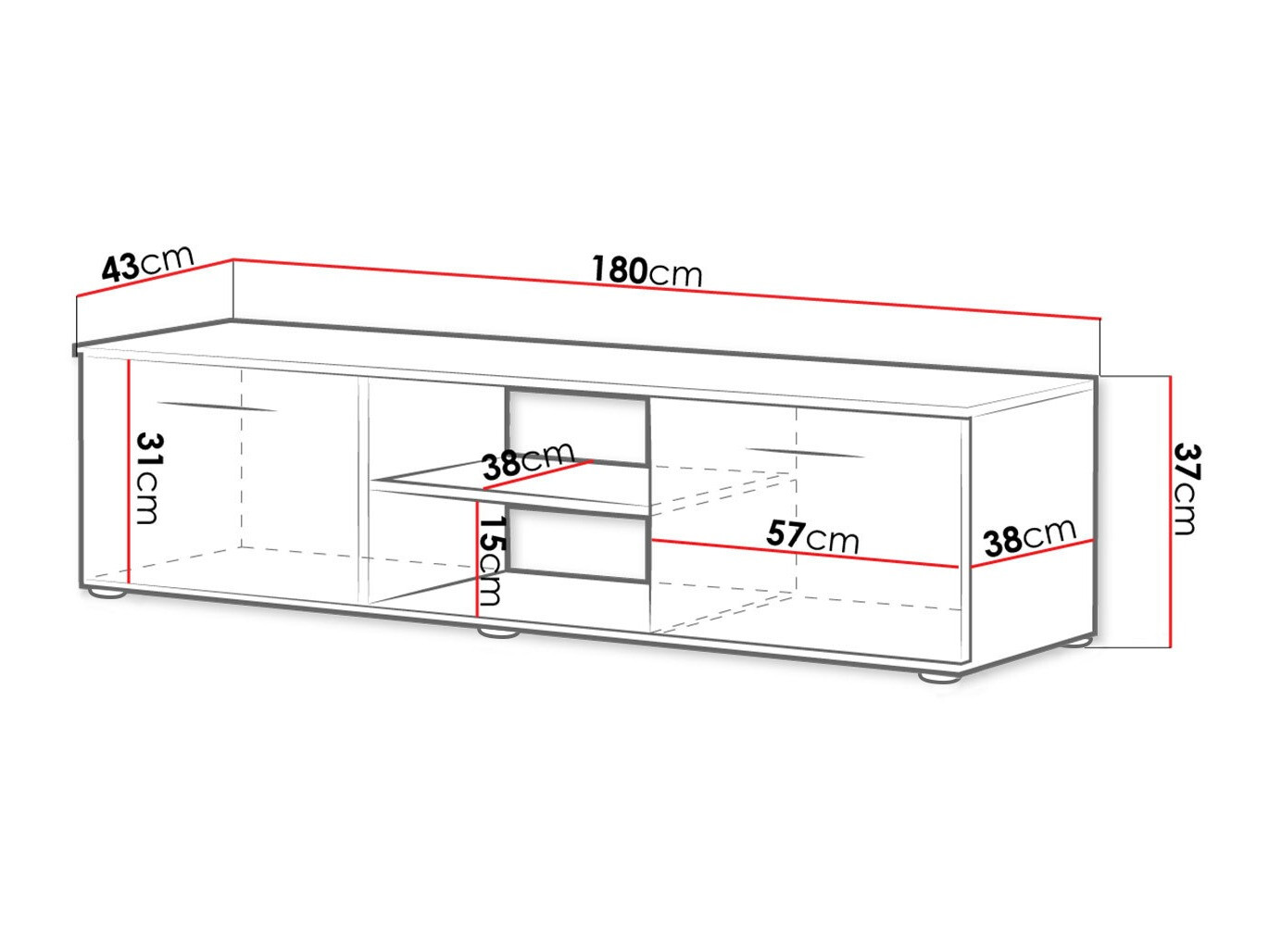 Mueble TV SP5965 con un pequeño defecto