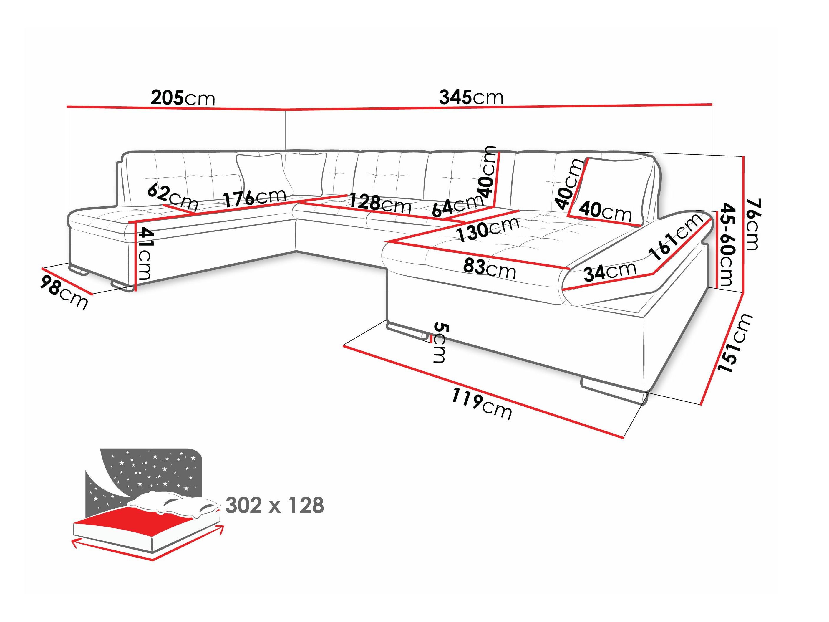 Sofá rinconero Comfivo 149 (Lux 06 + Lux 05)