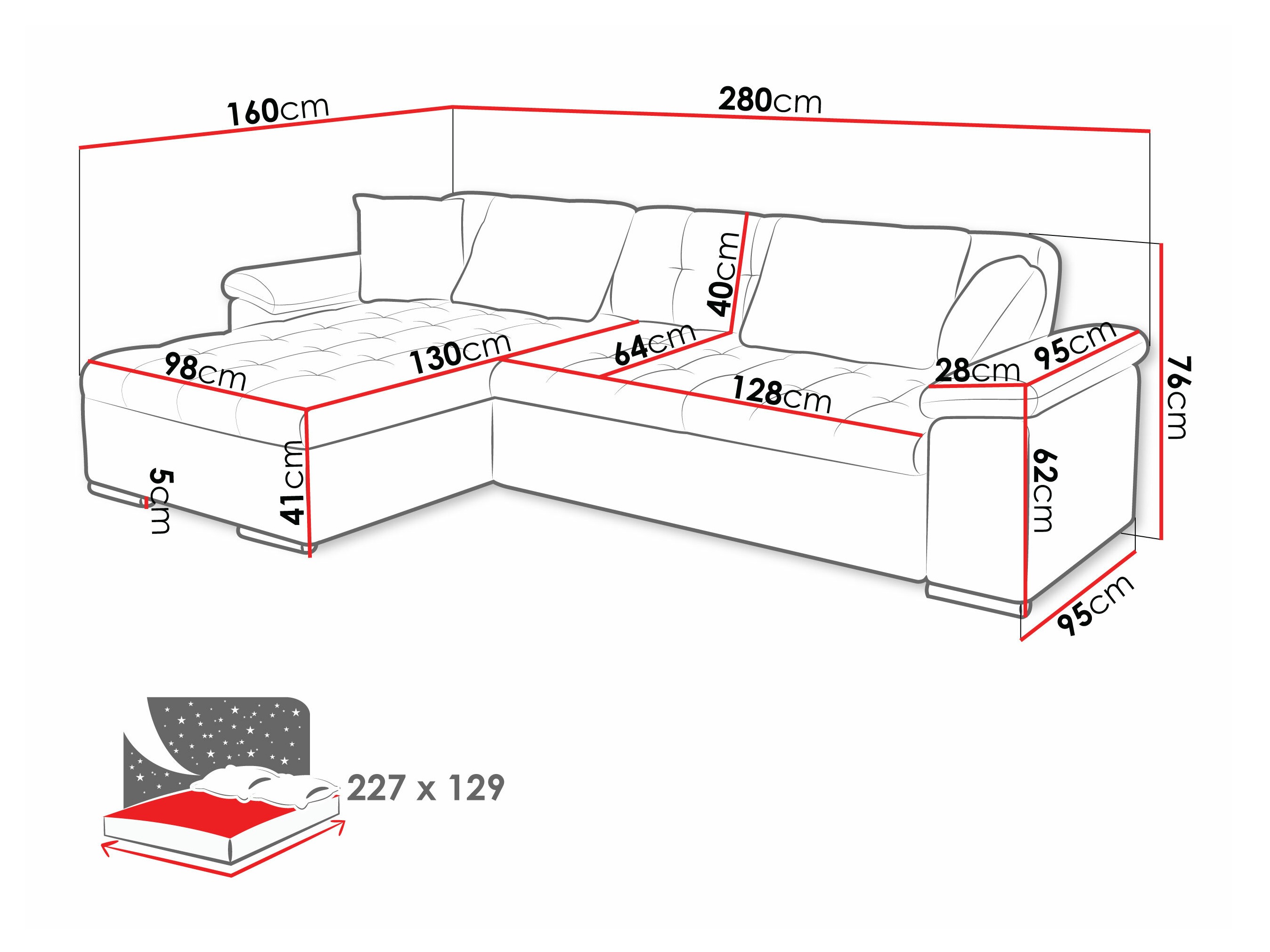 Sofá rinconero Comfivo 129 (Lux 06 + Lux 05)
