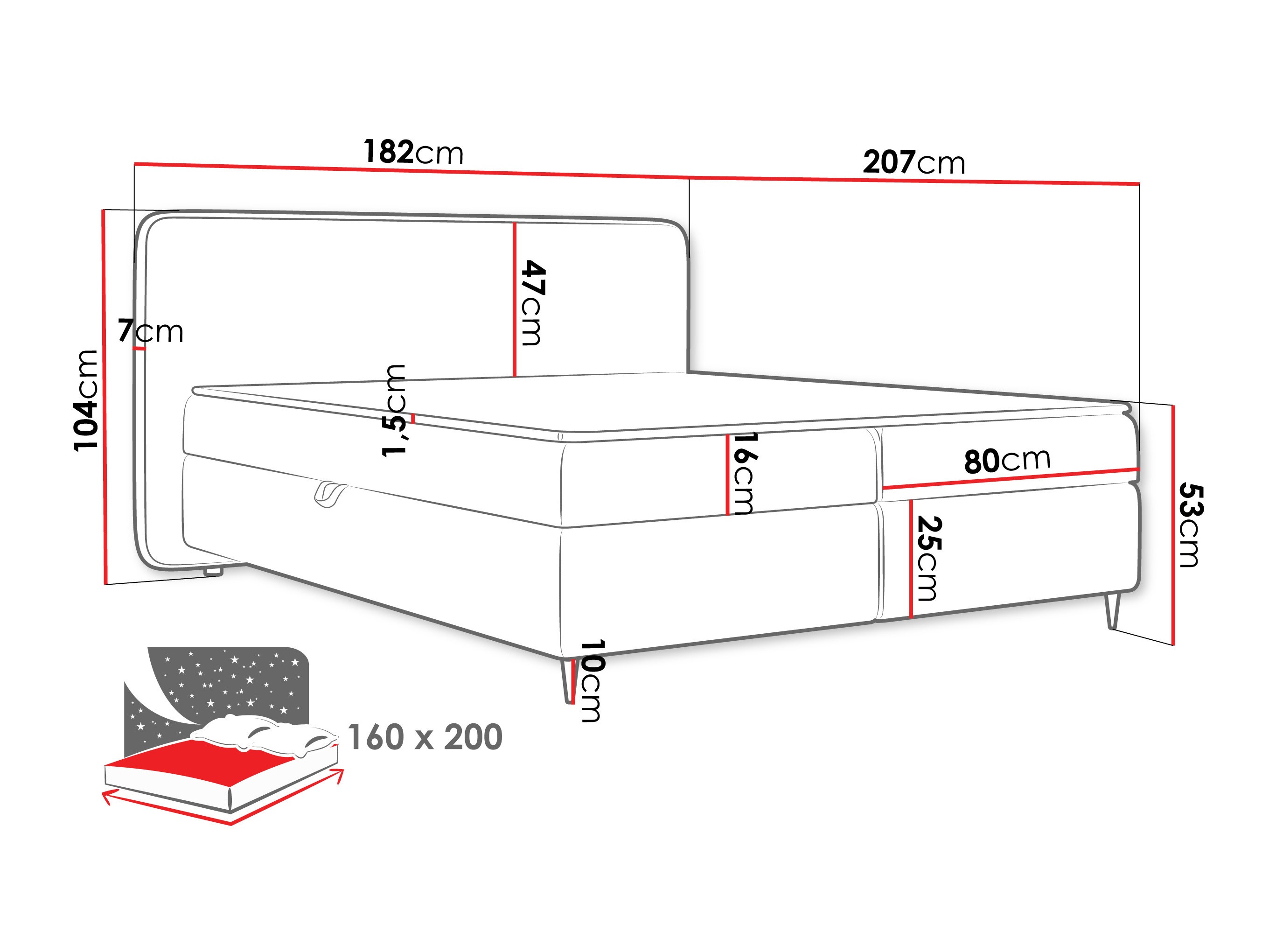 Cama continental Stonecrest 108 (Taro 11)