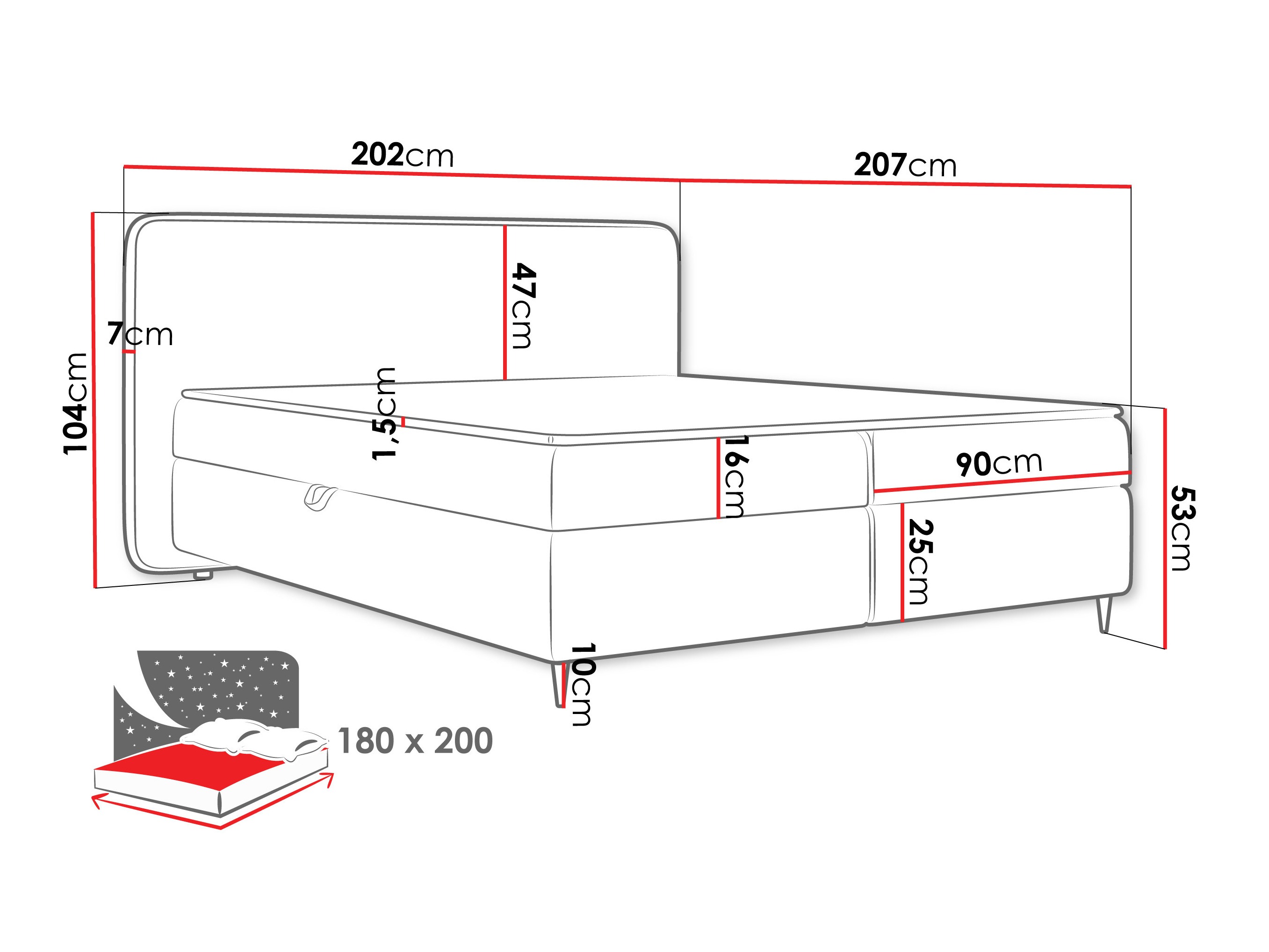 Cama continental Stonecrest 108 (Taro 33)