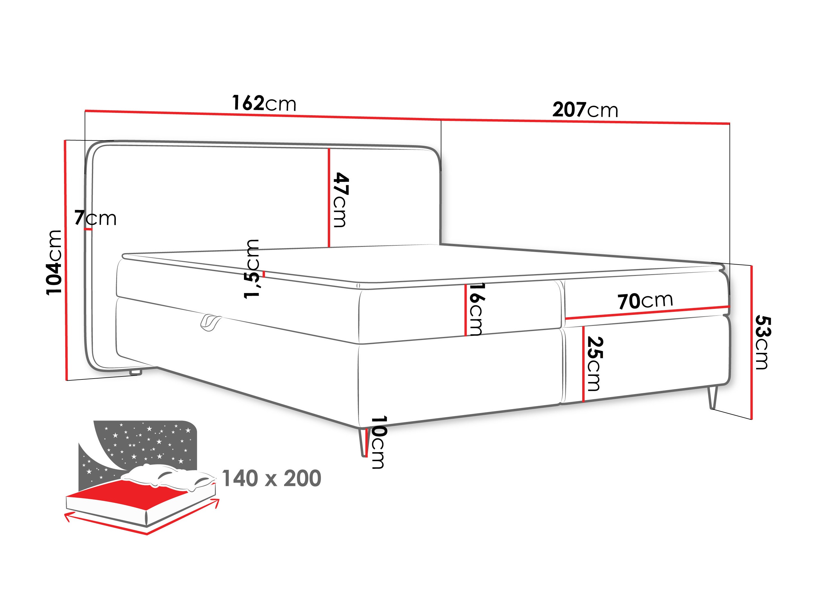 Cama continental Stonecrest 108 (Taro 98)