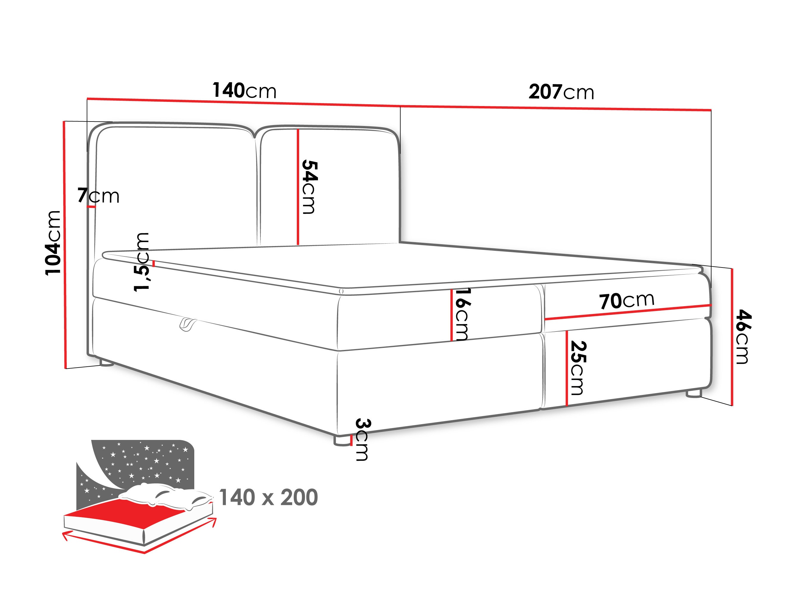 Cama continental Stonecrest 109 (Taro 33)
