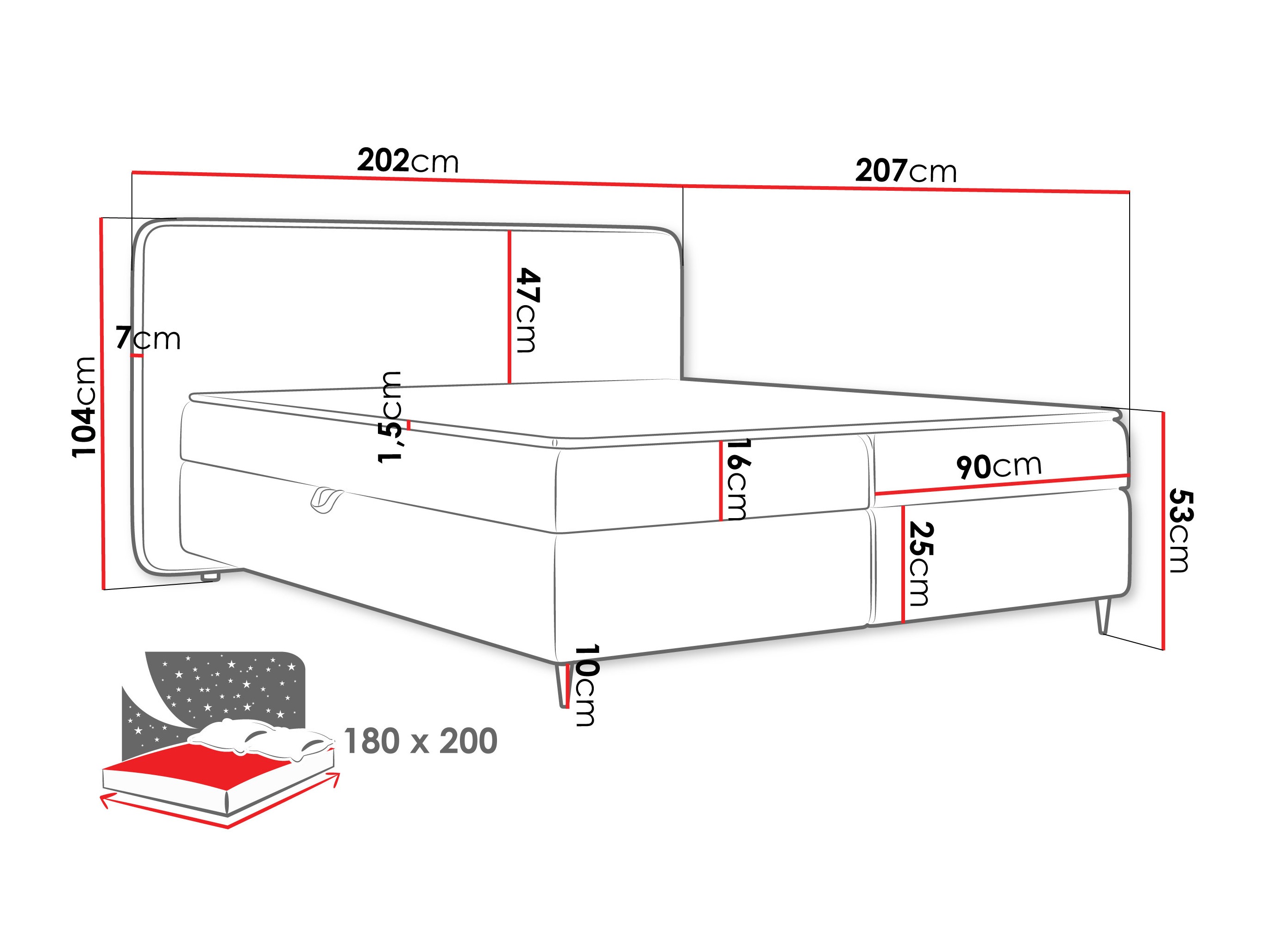 Cama continental Stonecrest 108 (Taro 98)