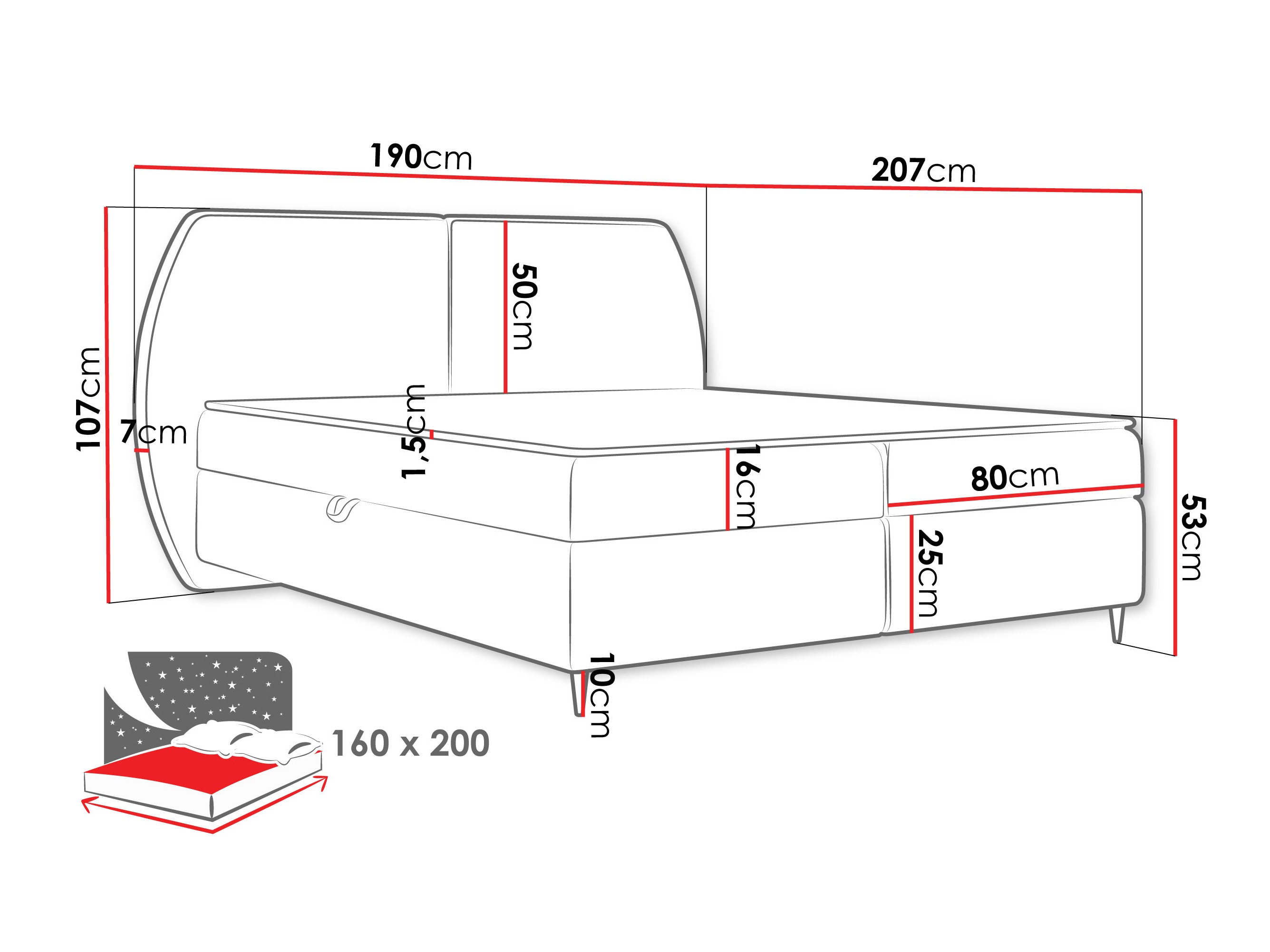 Cama continental Stonecrest 110 (Wave 02)