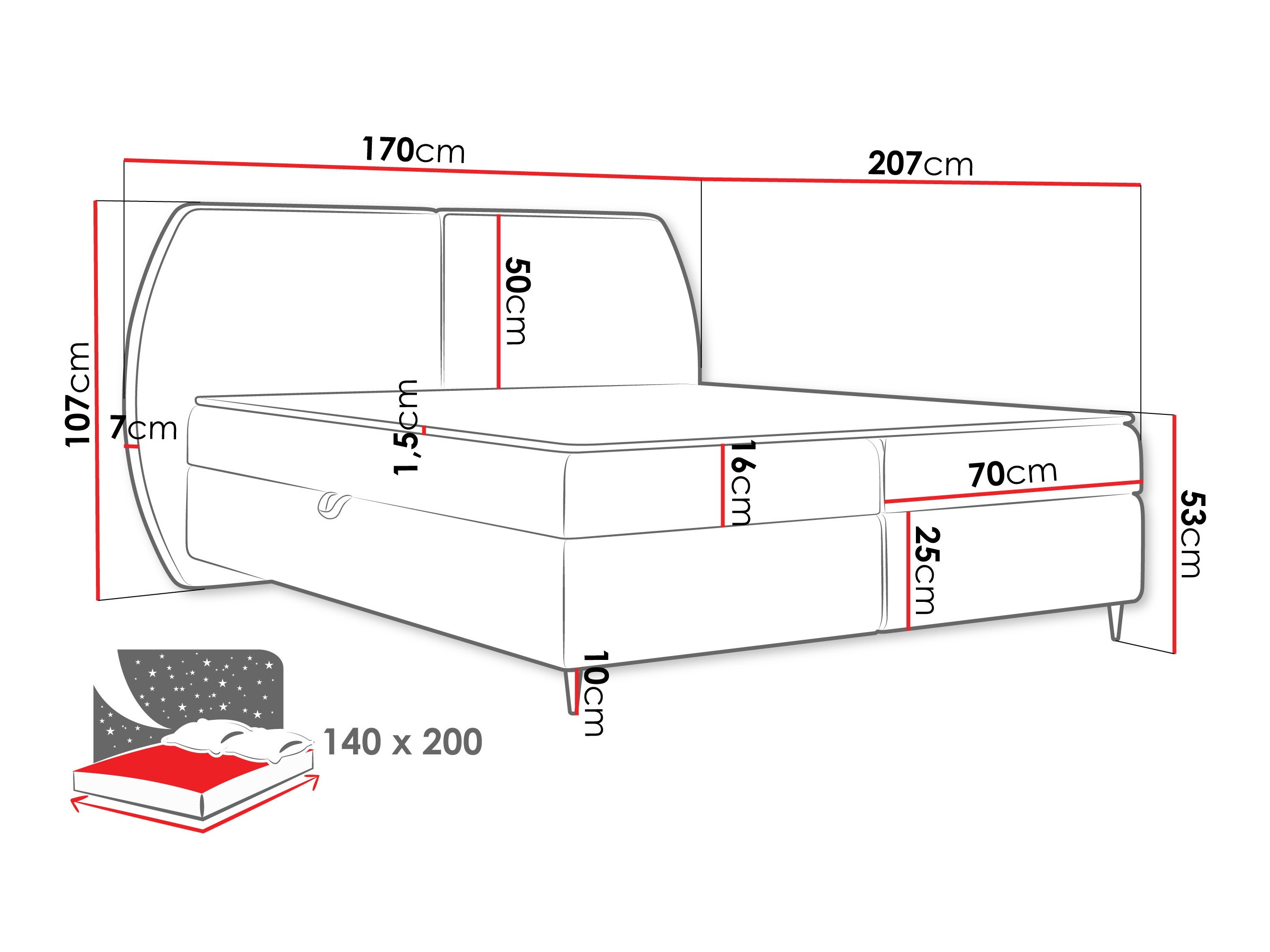 Cama continental Stonecrest 110 (Wave 09)