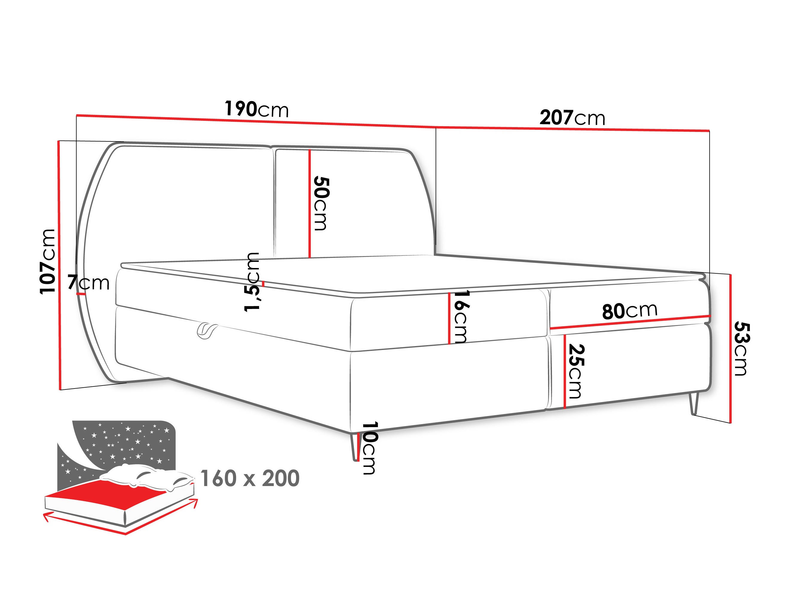Cama continental Stonecrest 110 (Wave 15)
