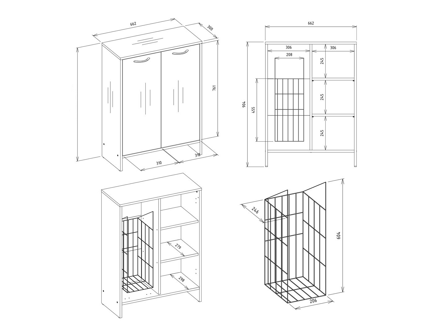 Armario de pie para baño Servou 112 (Blanco)