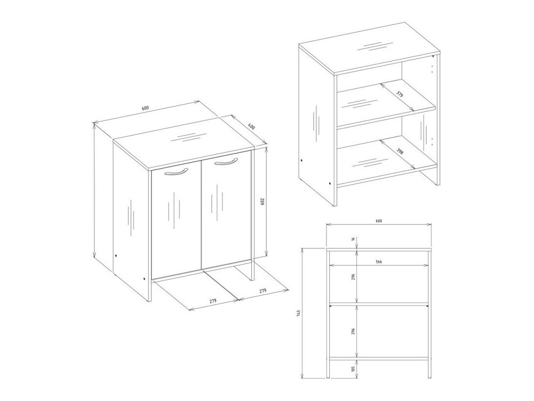 Armario de baño de pie para lavabo Servou 113 (Blanco)