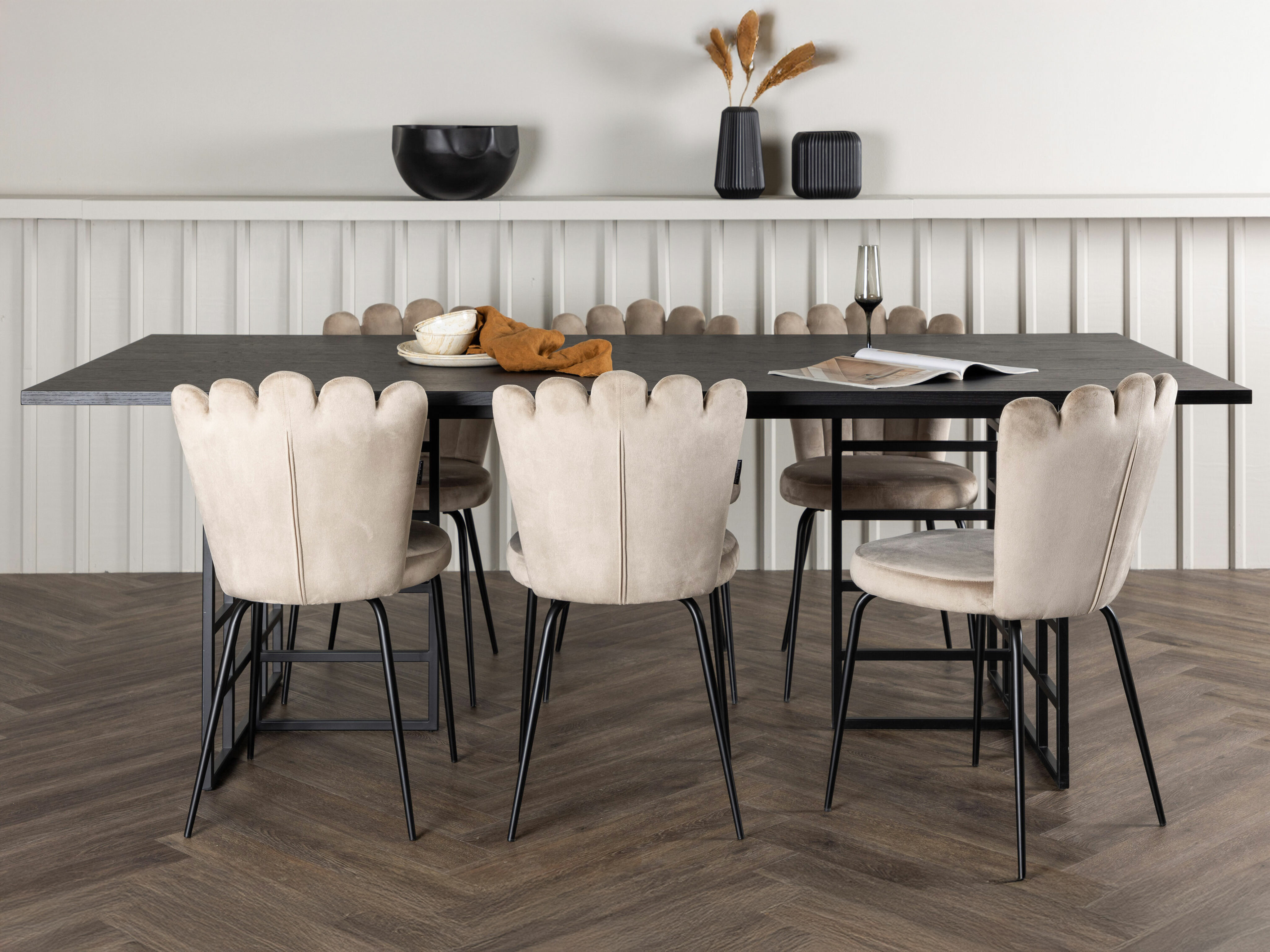 Conjunto de mesas y sillas para comedor Dallas 4042 (Negro)