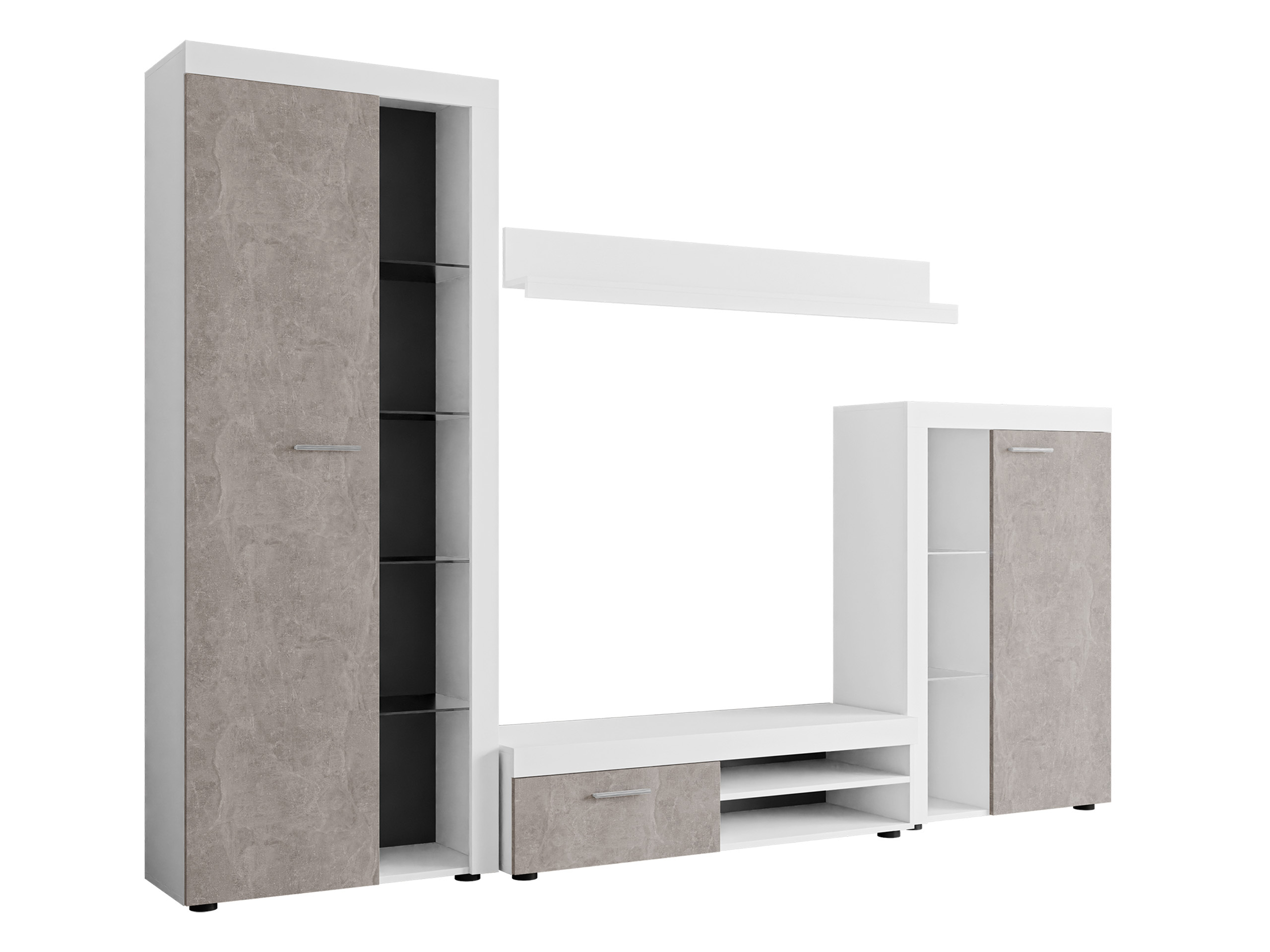 Conjunto de salón Tucson 103 (Blanco + Hormigón)