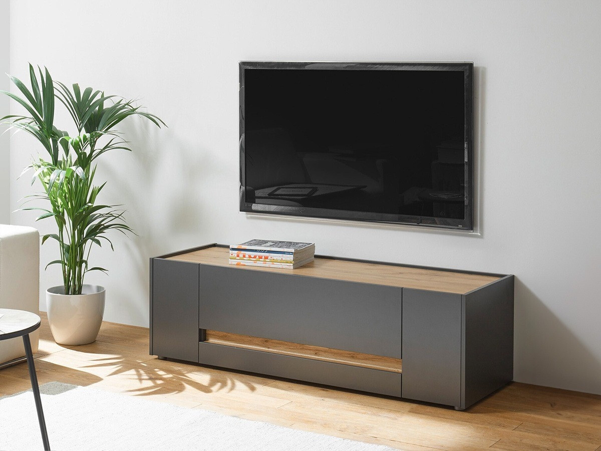 Mueble TV Elbsori 114 (Antracita + Roble wotan)