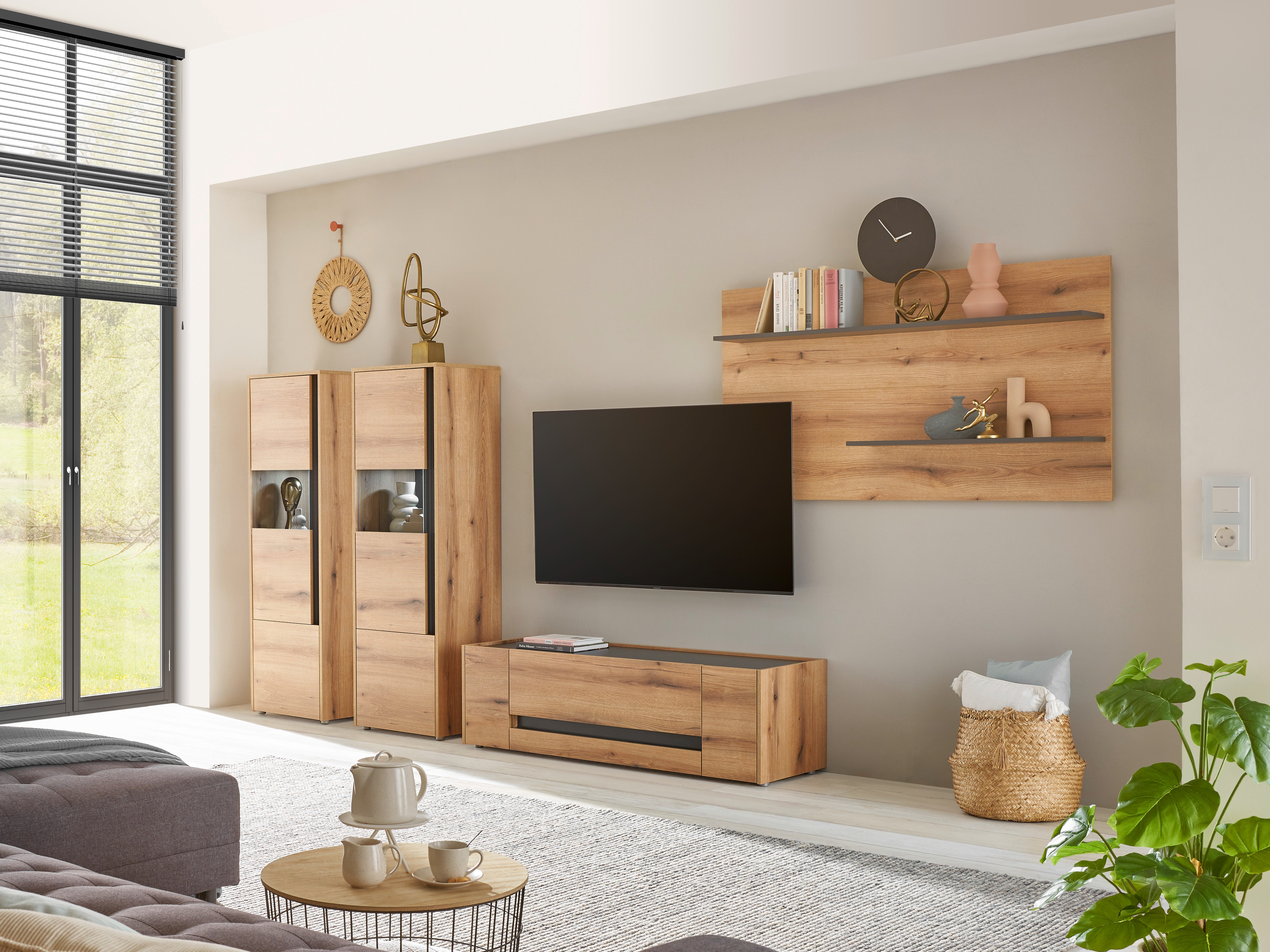 Mueble TV Elbsori 114 (Roble + Antracita)