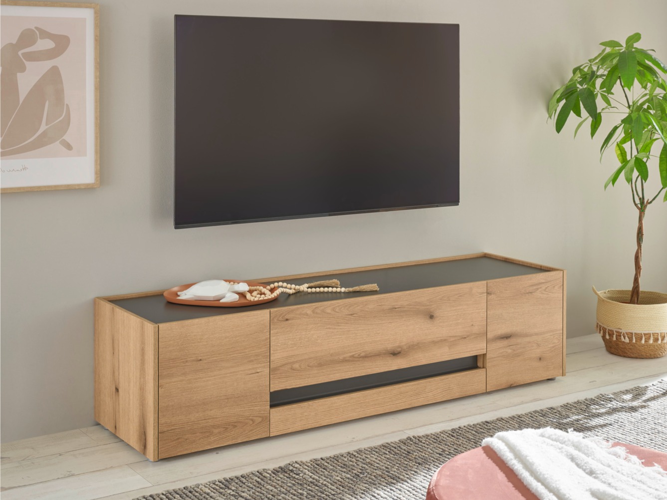 Mueble TV Elbsori 115 (Roble + Antracita)