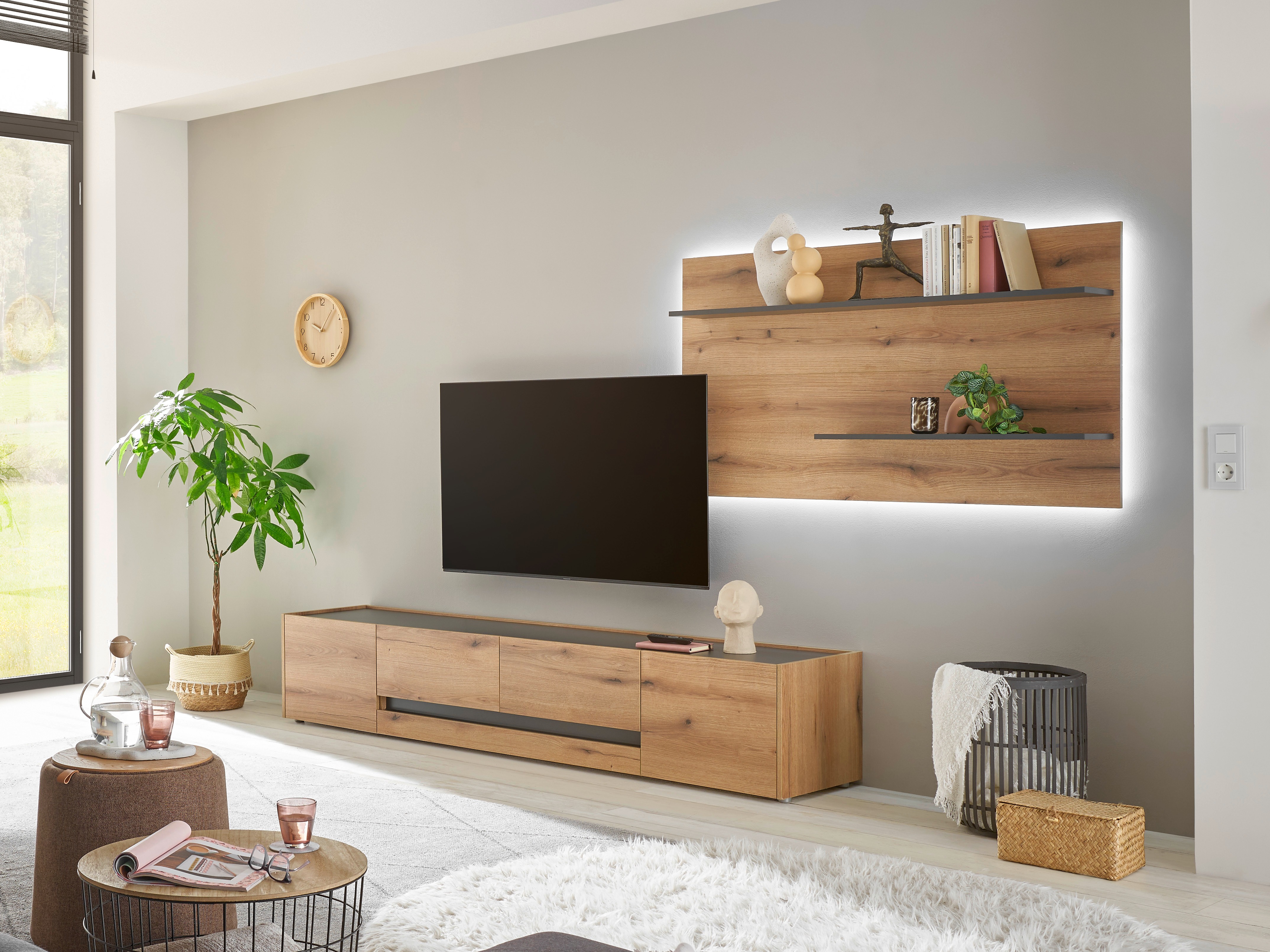 Mueble TV Elbsori 116 (Roble + Antracita)