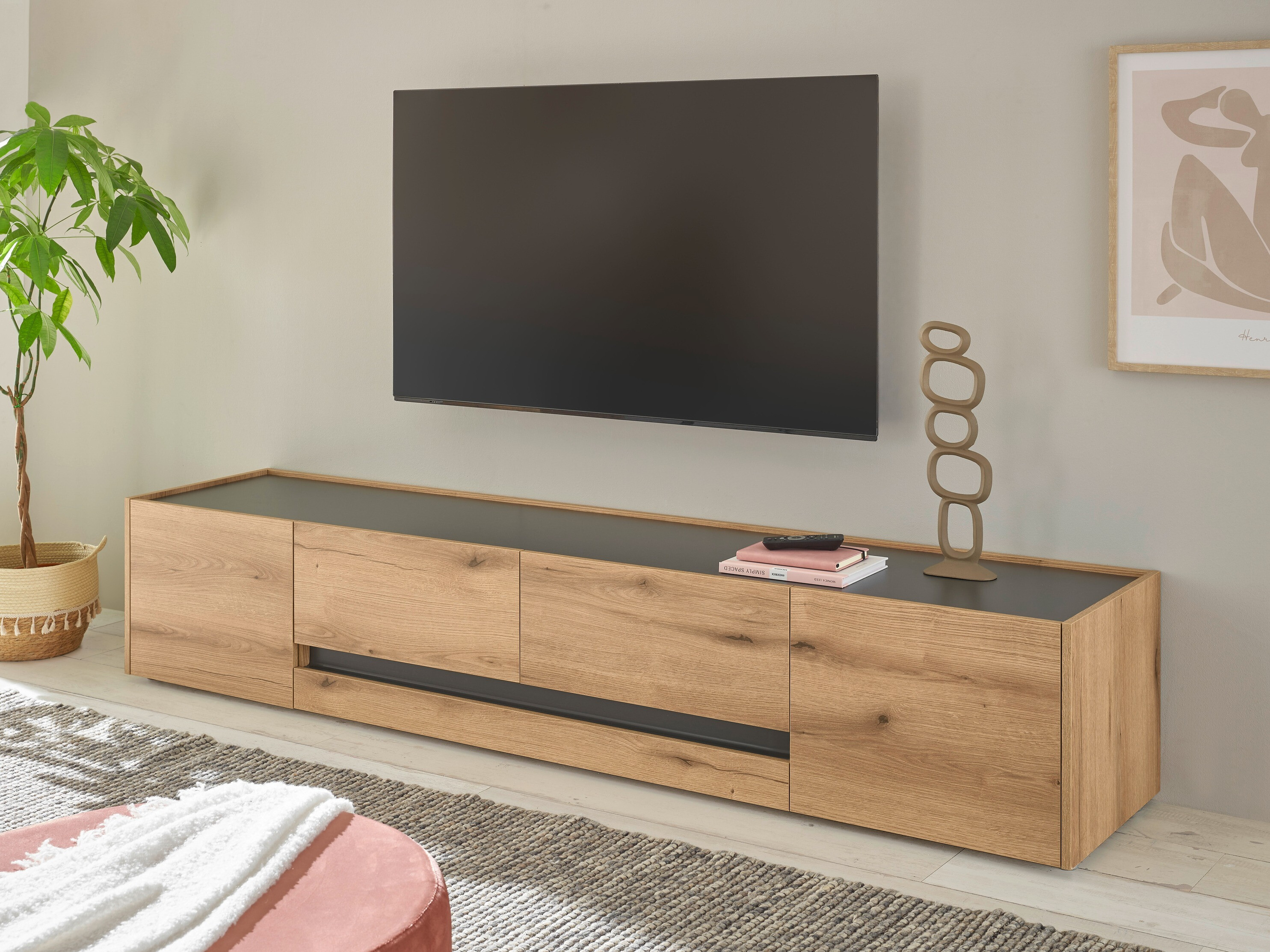 Mueble TV Elbsori 116 (Roble + Antracita)