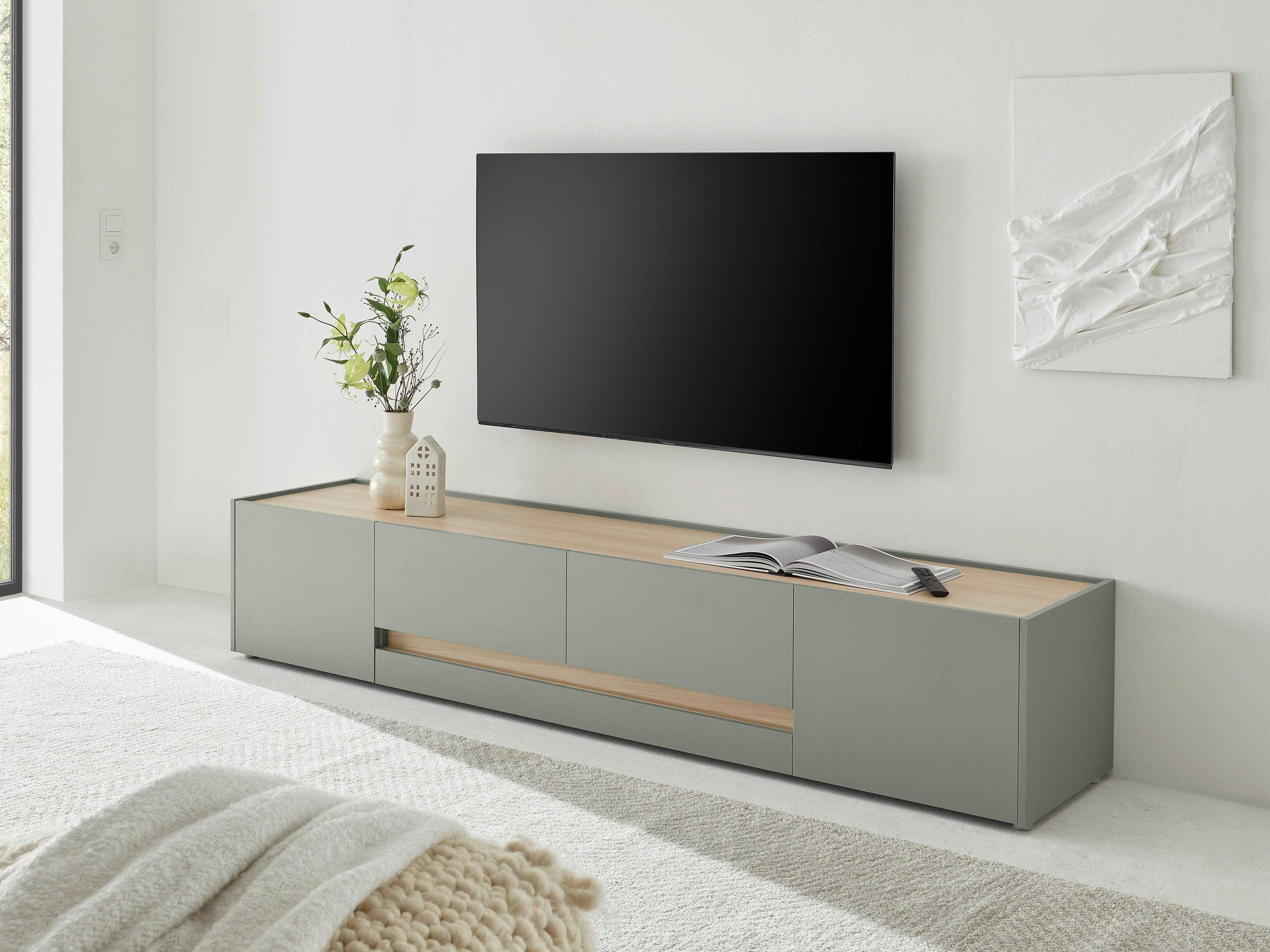 Mueble TV Elbsori 116 (Verde + Roble)